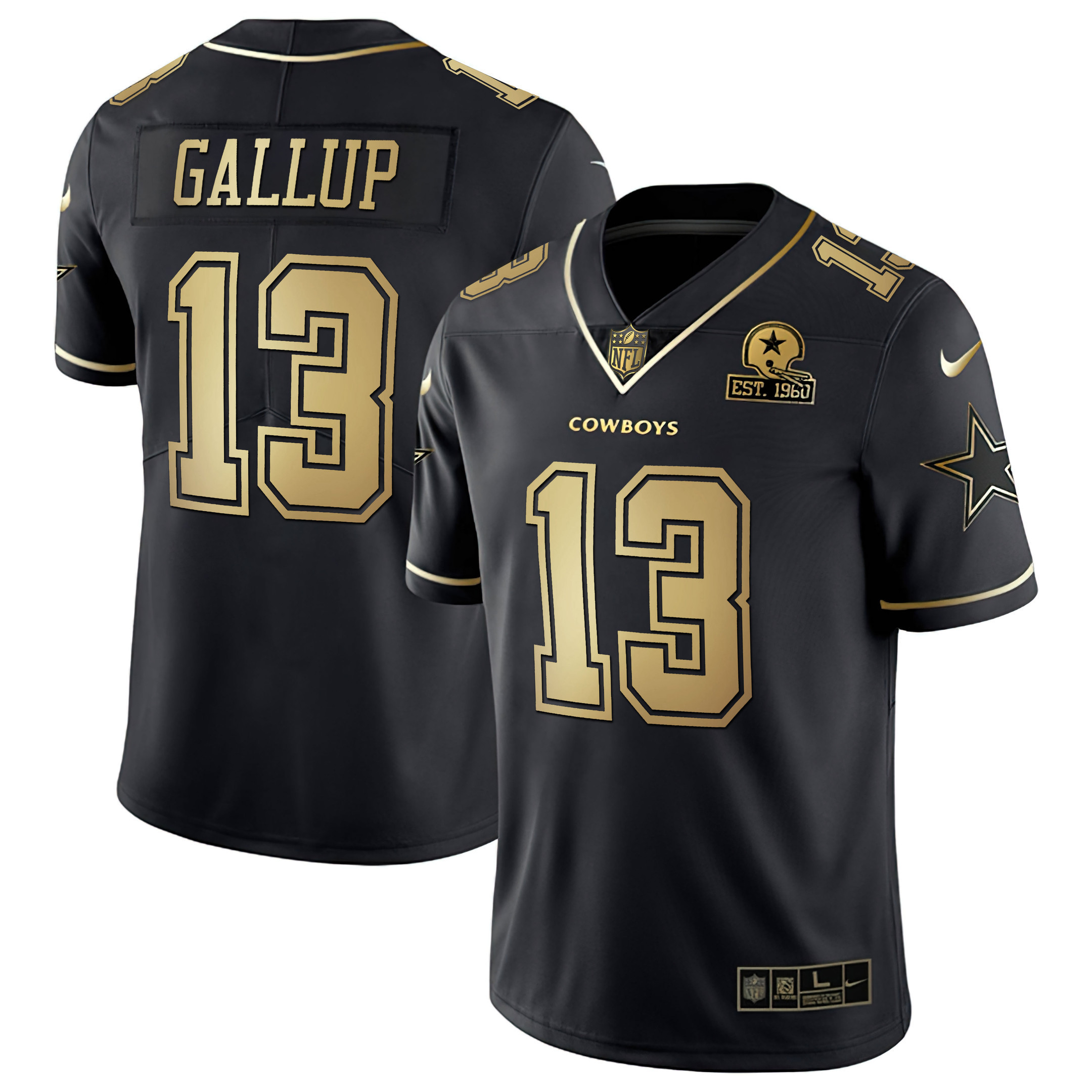 Michael Gallup Men's Dallas Cowboys Black & White Gold Vapor Limited - All Stitched Black Gold Jersey - All Stitched