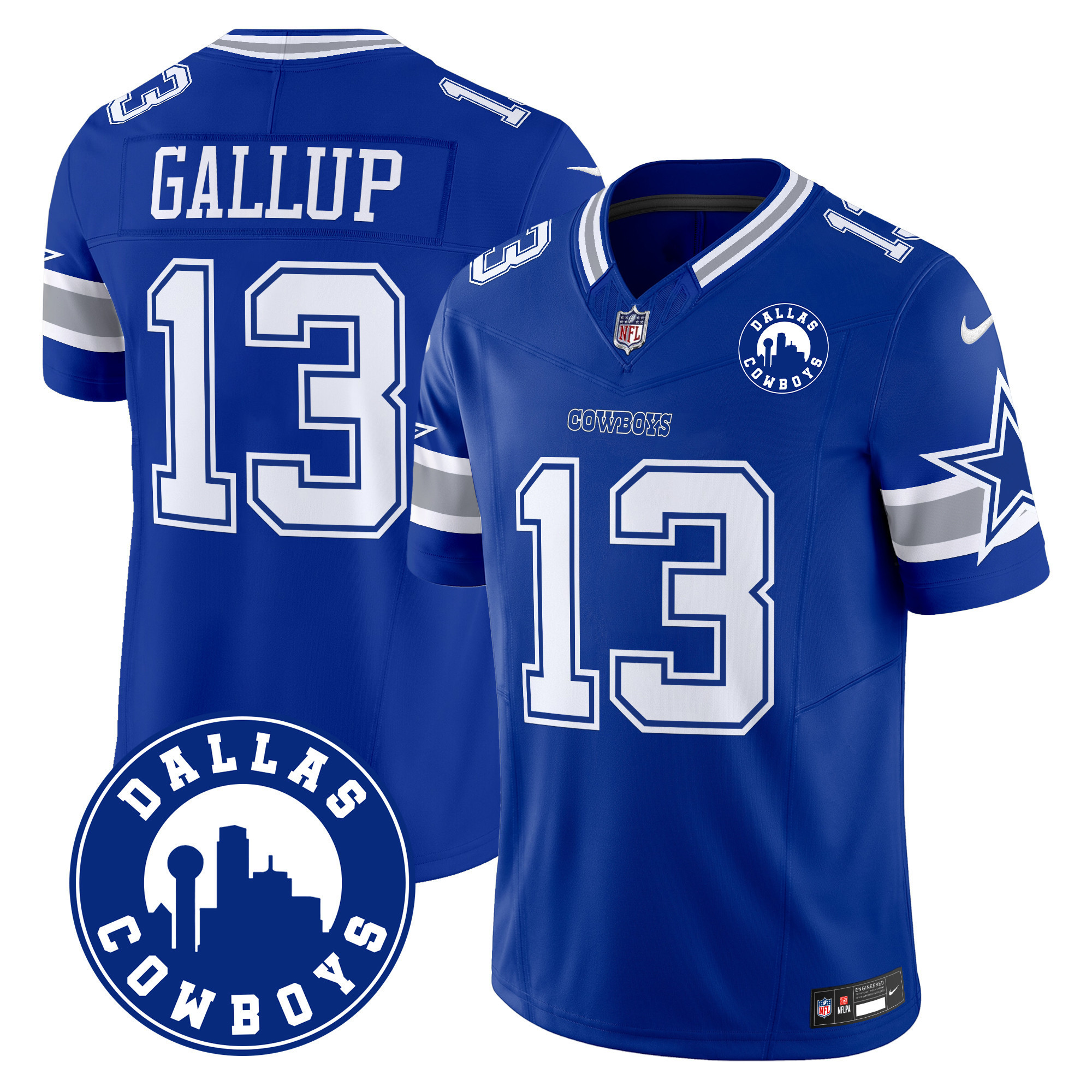 Michael Gallup Men's Dallas Cowboys "Dallas City" Patch Vapor Limited Royal Jersey - All Stitched