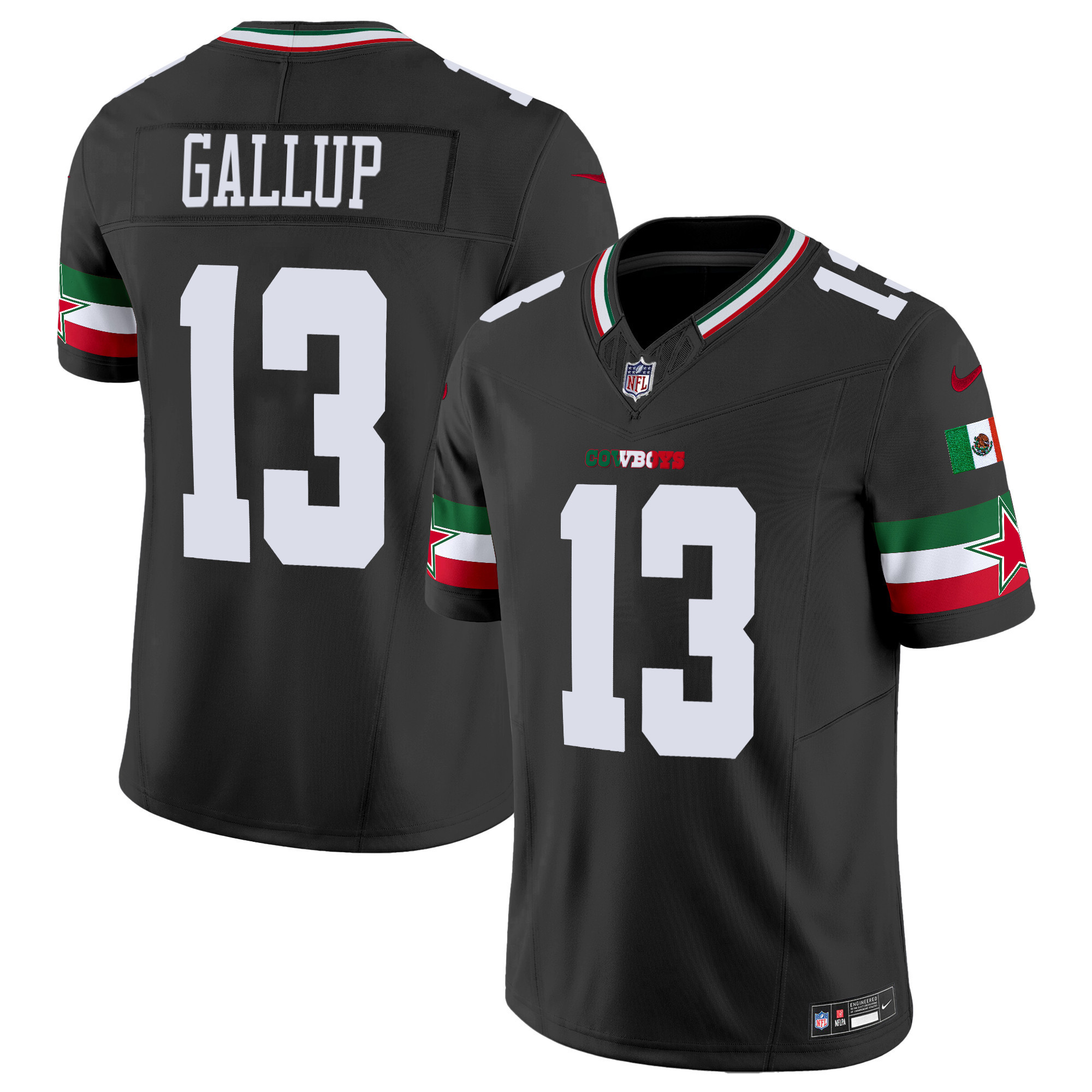 Michael Gallup Men's Dallas Cowboys Mexico Vapor Limited Black Jersey - All Stitched