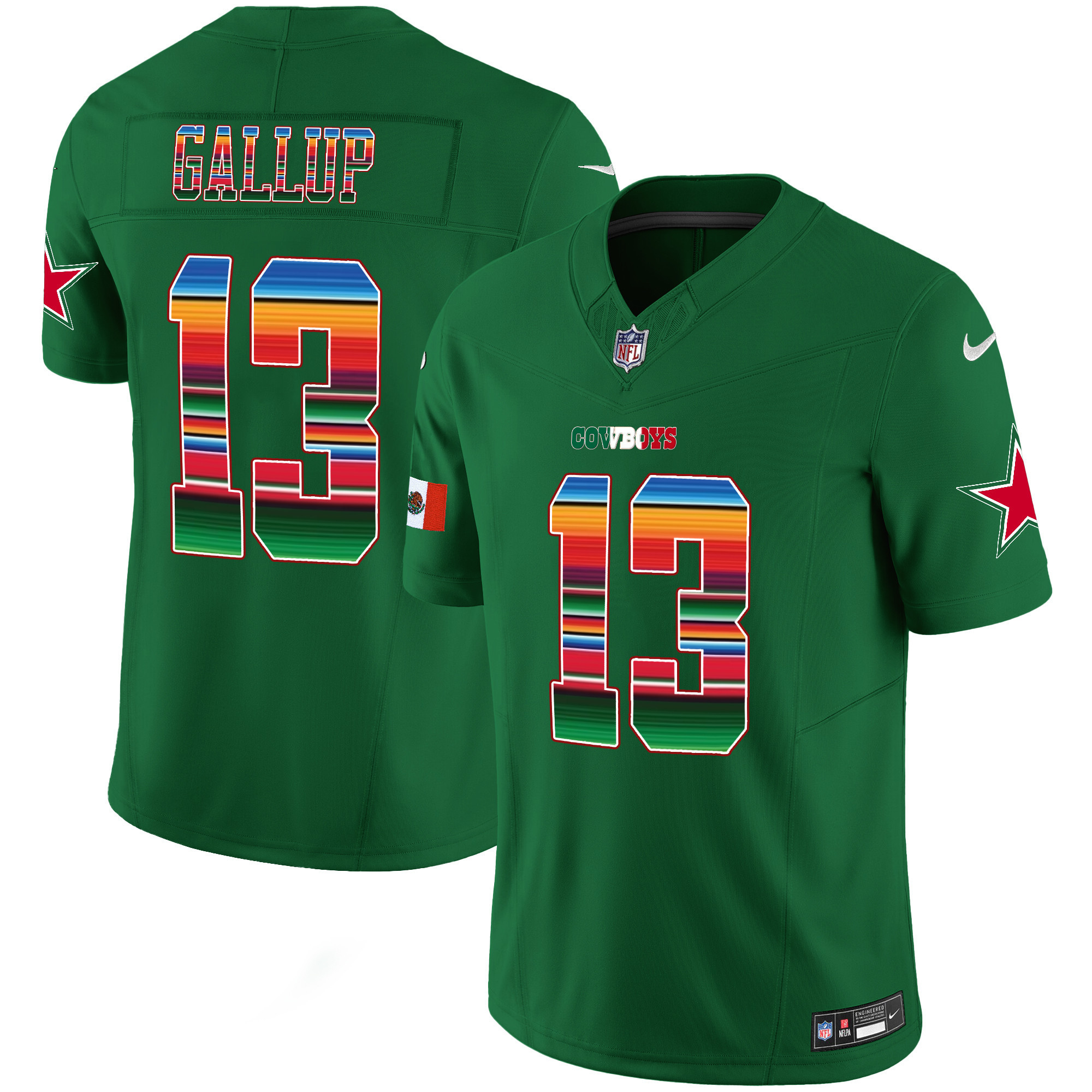 Michael Gallup Men's Dallas Cowboys Mexico Vapor Limited Green Jersey - All Stitched