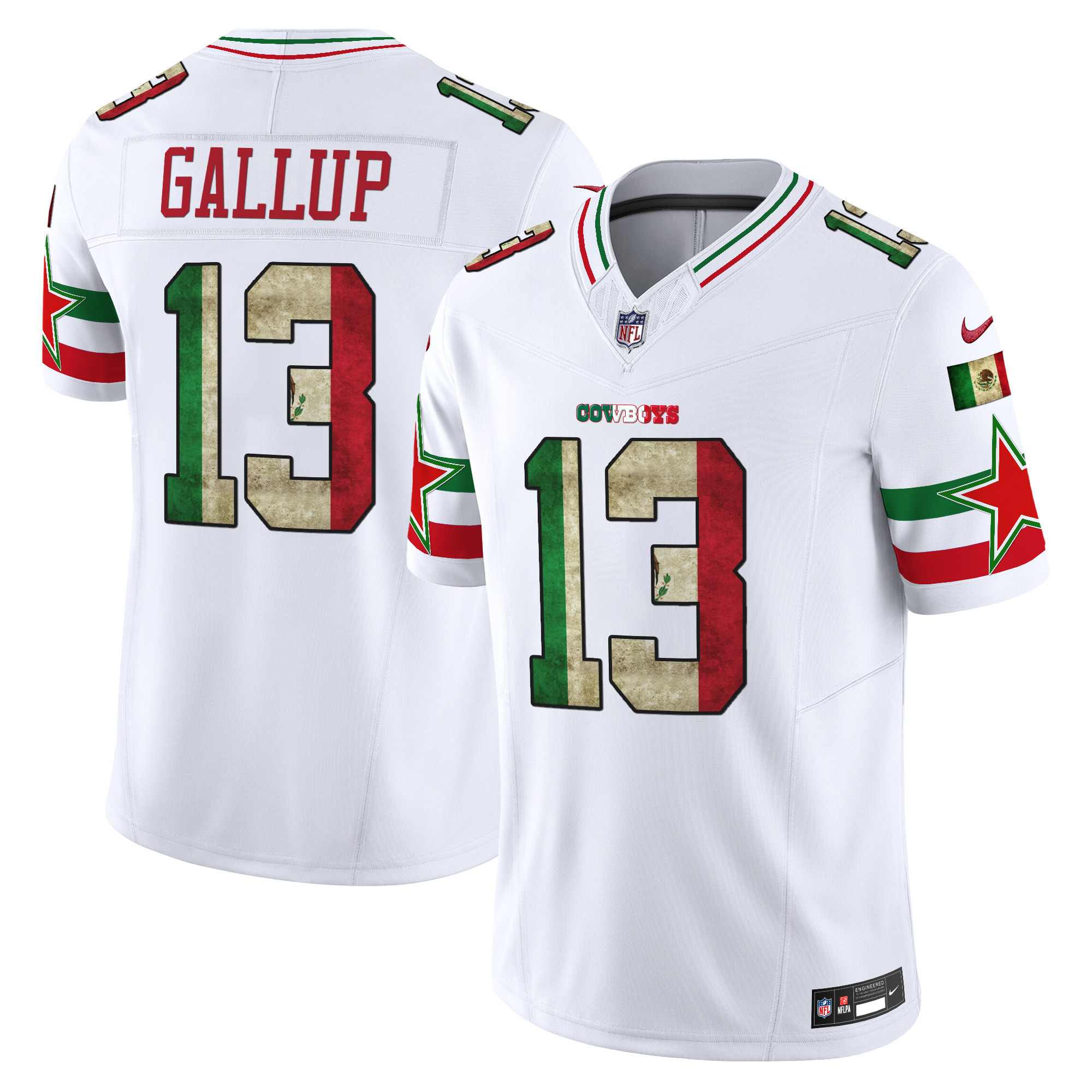 Michael Gallup Men's Dallas Cowboys Mexico Vapor Limited White Jersey - All Stitched