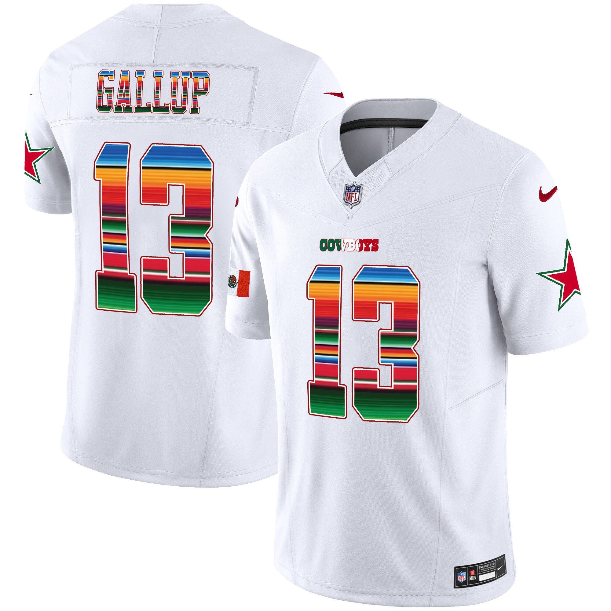 Michael Gallup Men's Dallas Cowboys Mexico Vapor Limited White Jersey - All Stitched