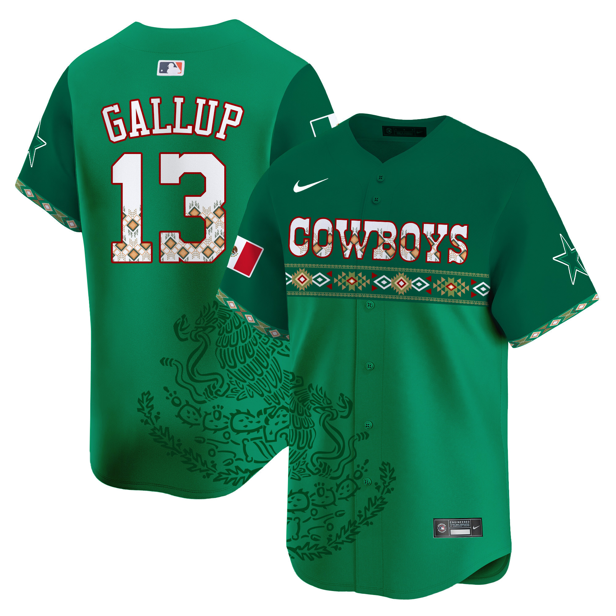 Michael Gallup Men's Dallas Cowboys Mexico Vapor Premier Limited Jersey - Printed Green Jersey - All Stitched