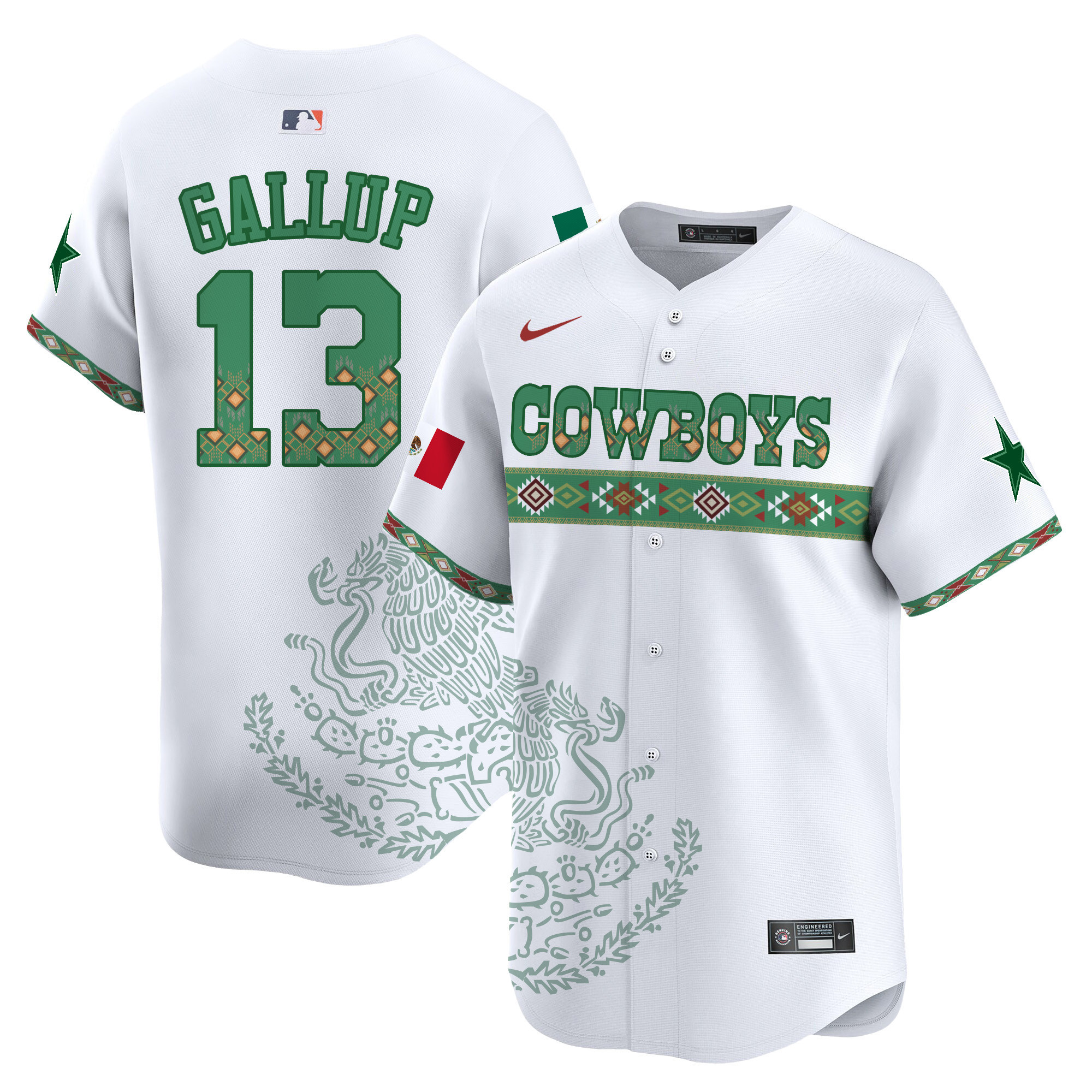 Michael Gallup Men's Dallas Cowboys Mexico Vapor Premier Limited Jersey - Printed White Jersey - All Stitched