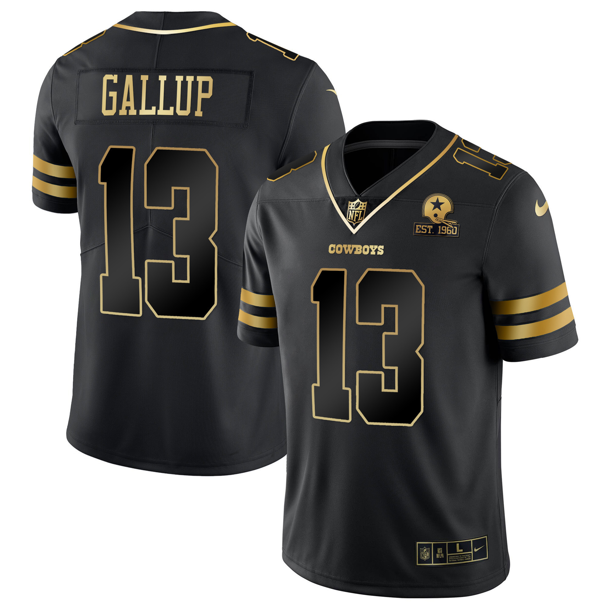 Michael Gallup Men's Dallas Cowboys Vapor Gold Black Gold Jersey - All Stitched