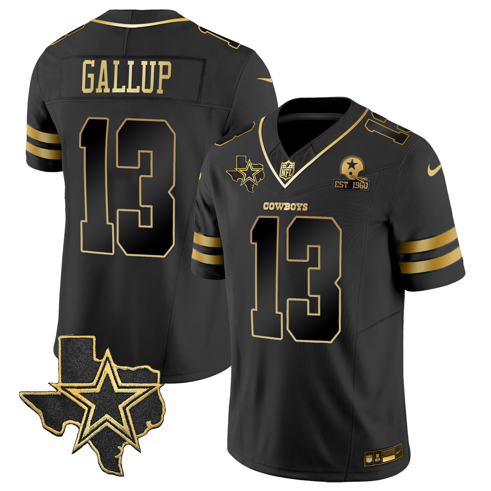 Michael Gallup Men's Dallas Cowboys Vapor Gold Black Gold Jersey - All Stitched