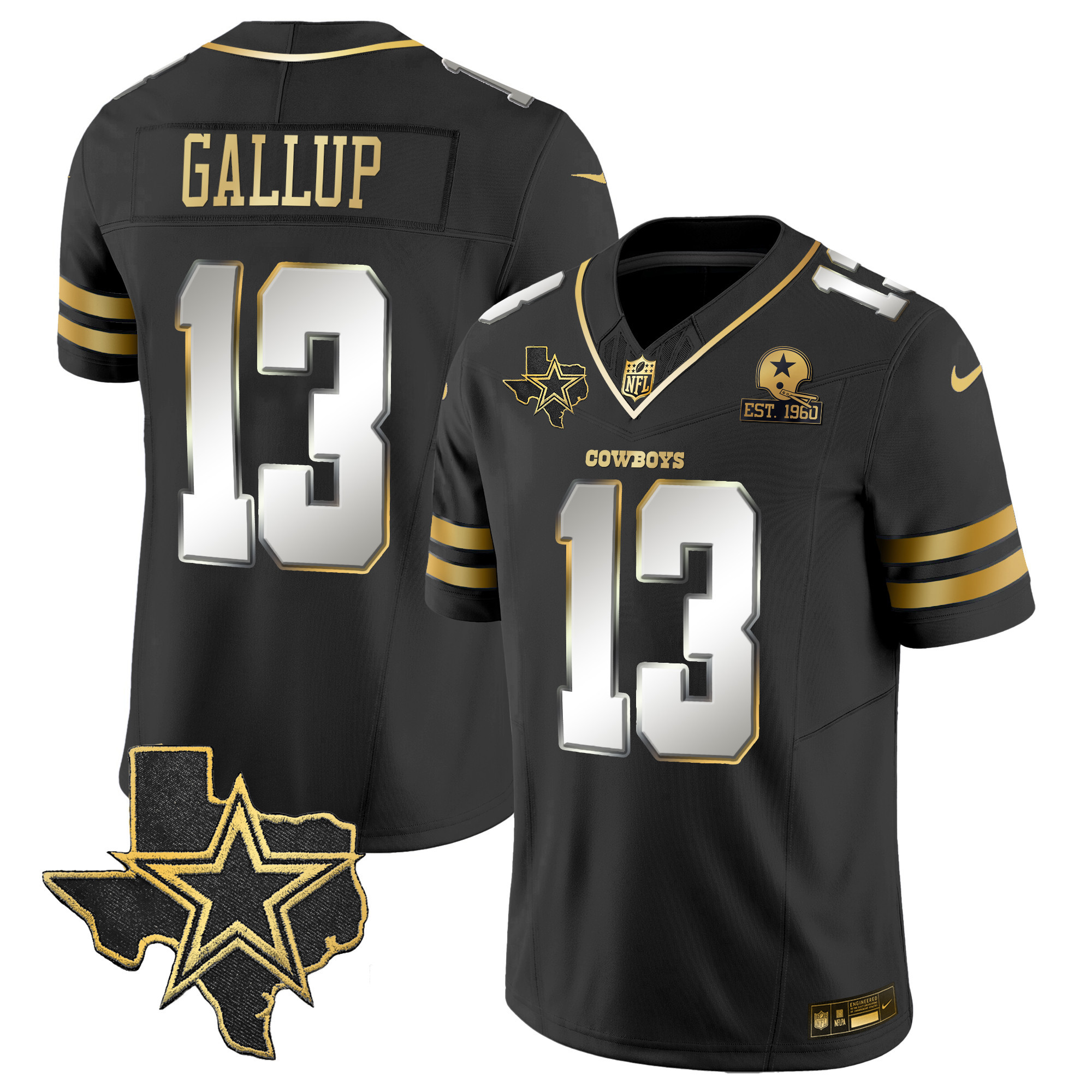 Michael Gallup Men's Dallas Cowboys Vapor Gold Black Limited Jersey - All Stitched