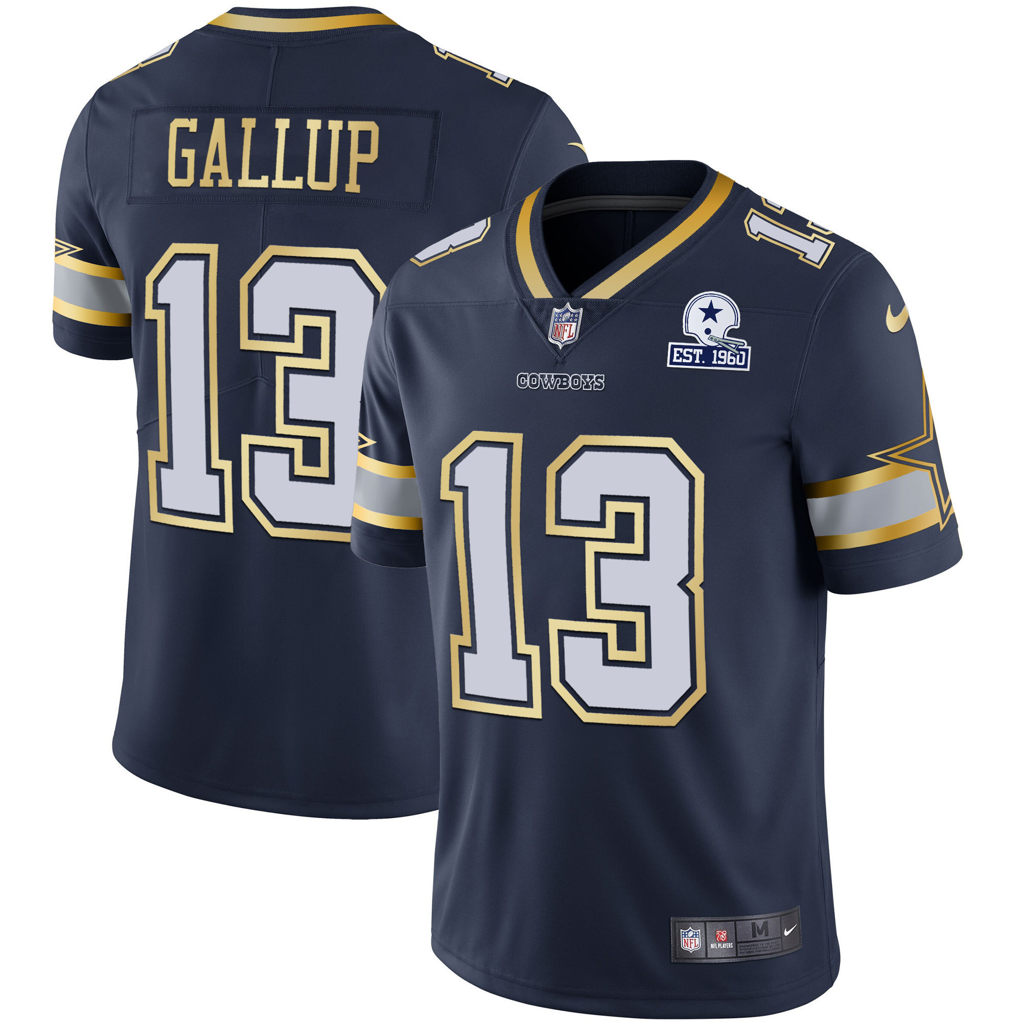 Michael Gallup Men's Dallas Cowboys Vapor Gold Navy Gold Jersey - All Stitched