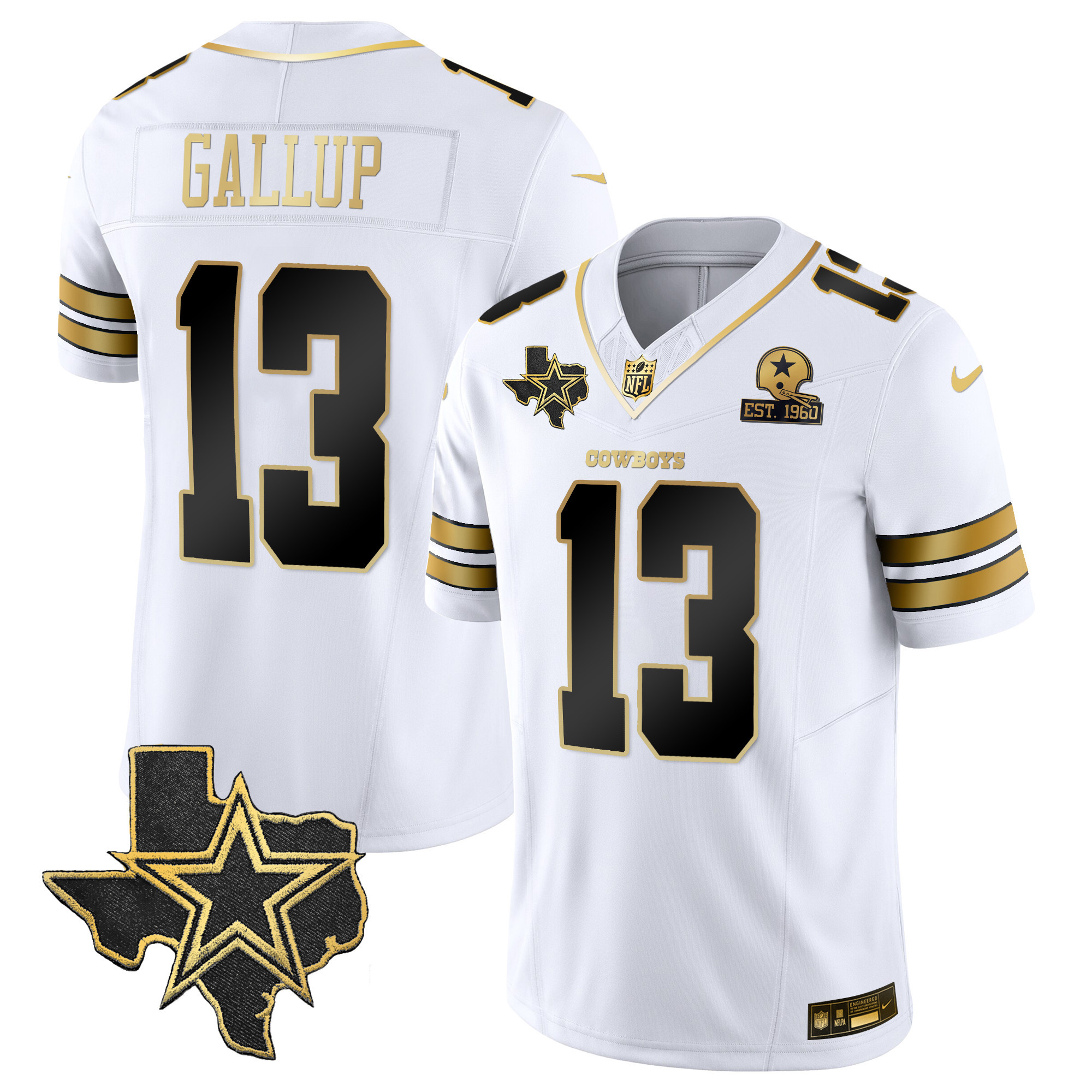 Michael Gallup Men's Dallas Cowboys Vapor Gold White Gold Jersey - All Stitched
