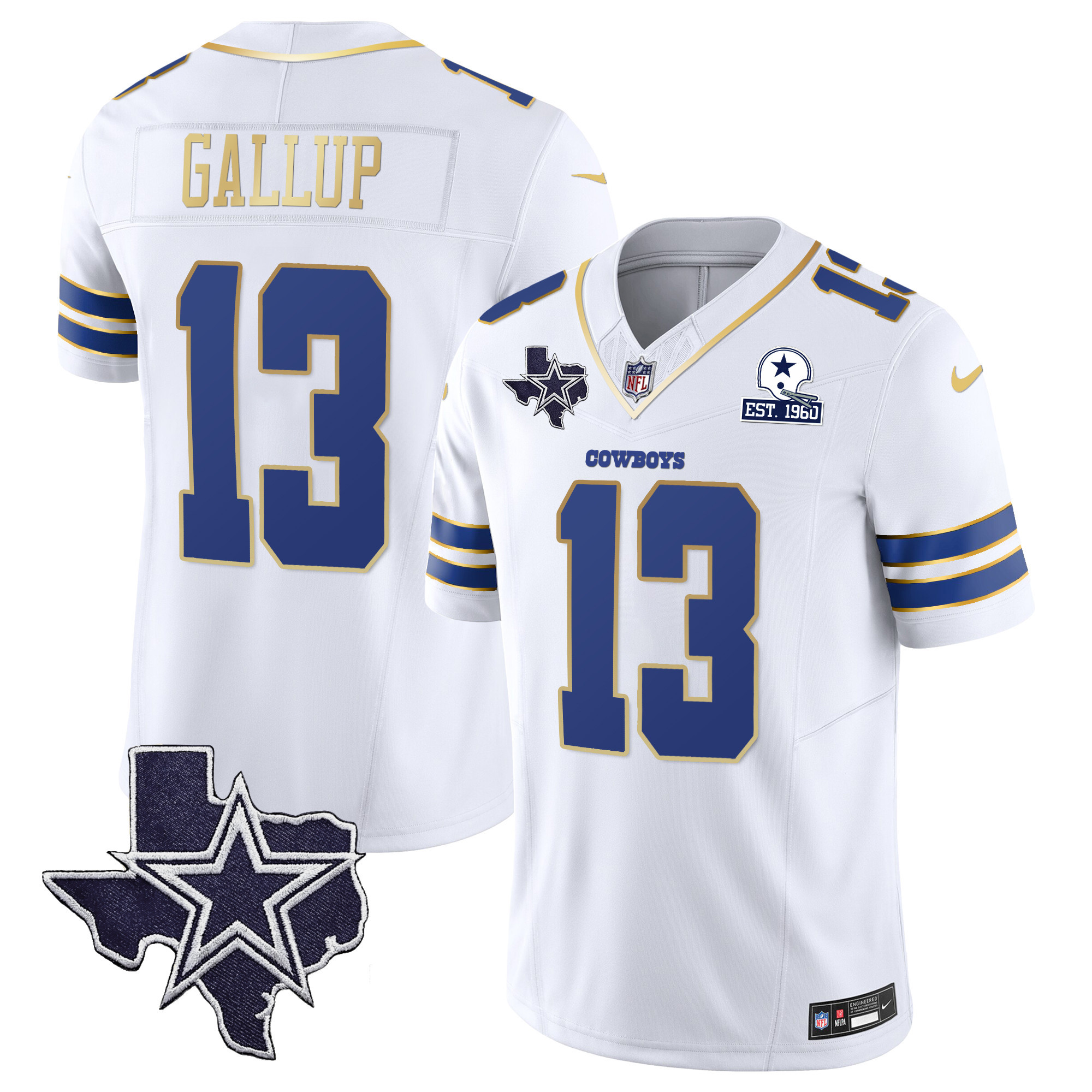 Michael Gallup Men's Dallas Cowboys Vapor Gold White Gold Trim Jersey - All Stitched