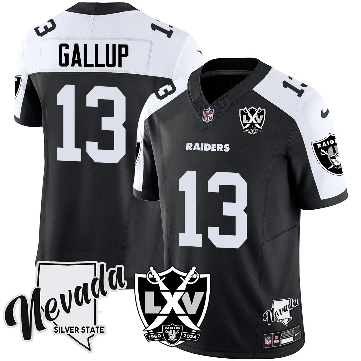Michael Gallup Men's Las Vegas Raiders 2024 Vapor Limited Black Alternate Jersey - All Stitched