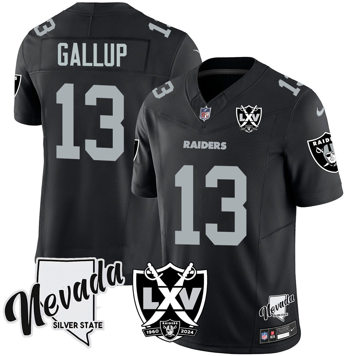 Michael Gallup Men's Las Vegas Raiders 2024 Vapor Limited Black Jersey - All Stitched