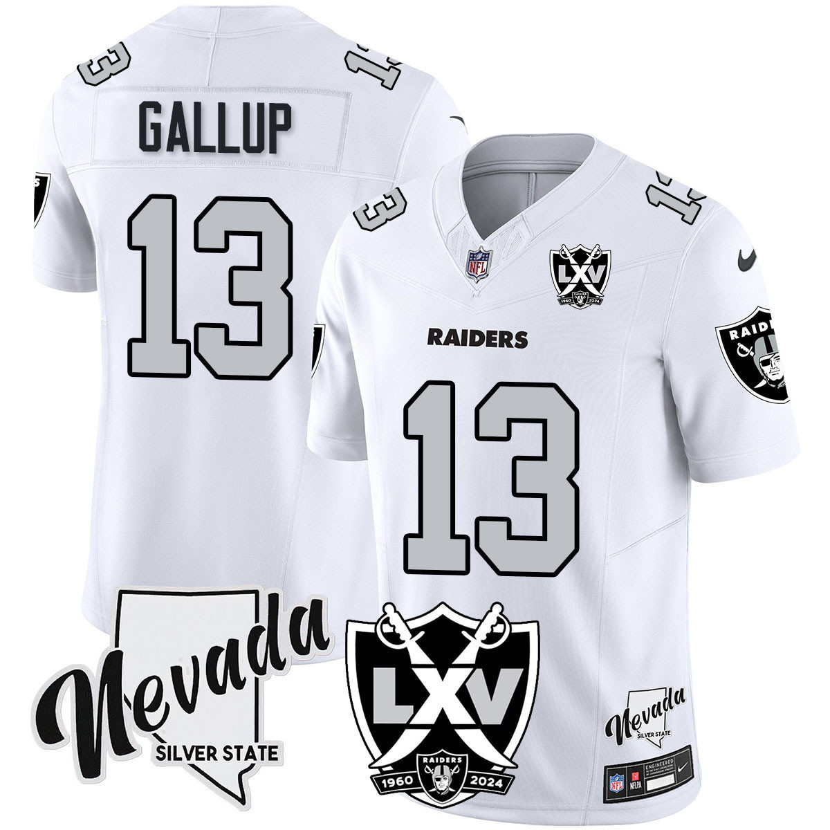 Michael Gallup Men's Las Vegas Raiders 2024 Vapor Limited White Jersey - All Stitched