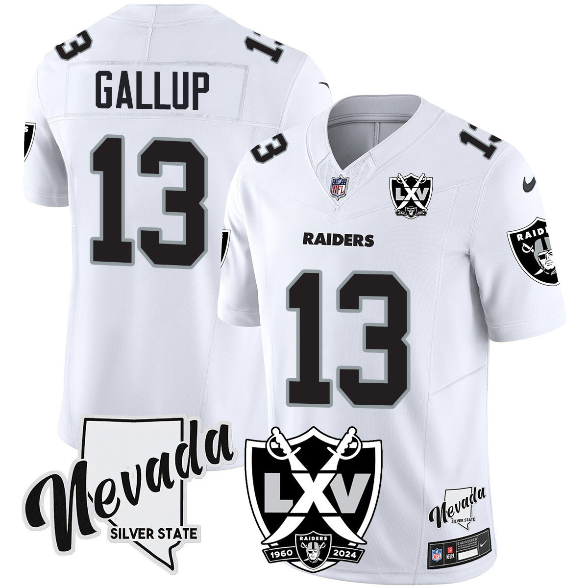 Michael Gallup Men's Las Vegas Raiders 2024 Vapor Limited White Limited Jersey - All Stitched
