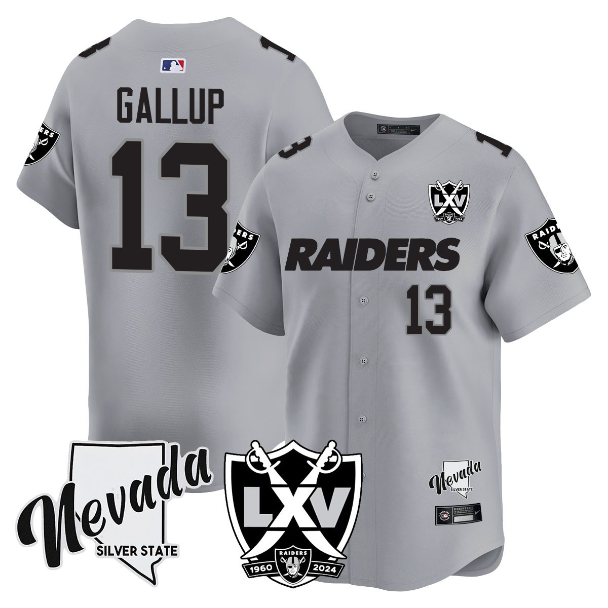 Michael Gallup Men's Las Vegas Raiders 2024 Vapor Premier Limited Silver Jersey - All Stitched