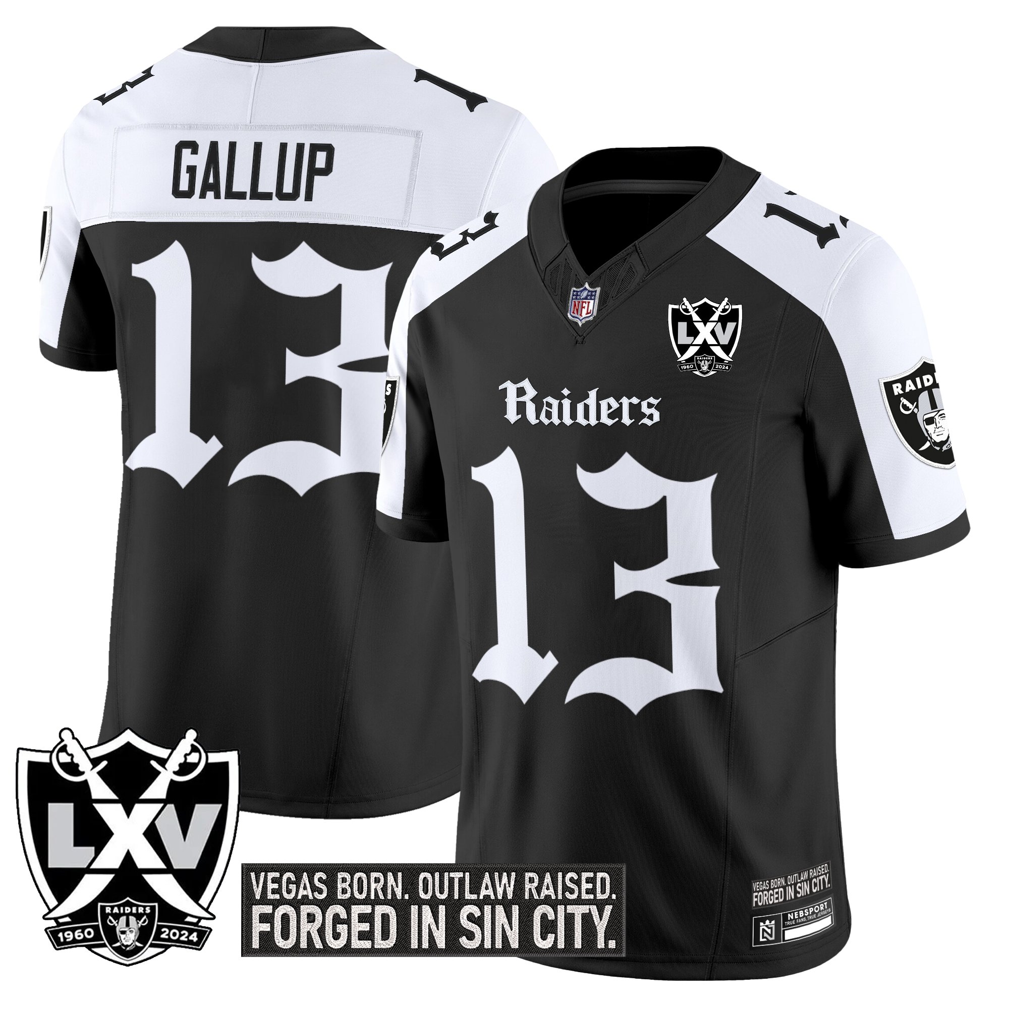 Michael Gallup Men's Las Vegas Raiders 'Gothic Sin City Shadows Edition' Vapor Limited Altenate Jersey - All Stitched