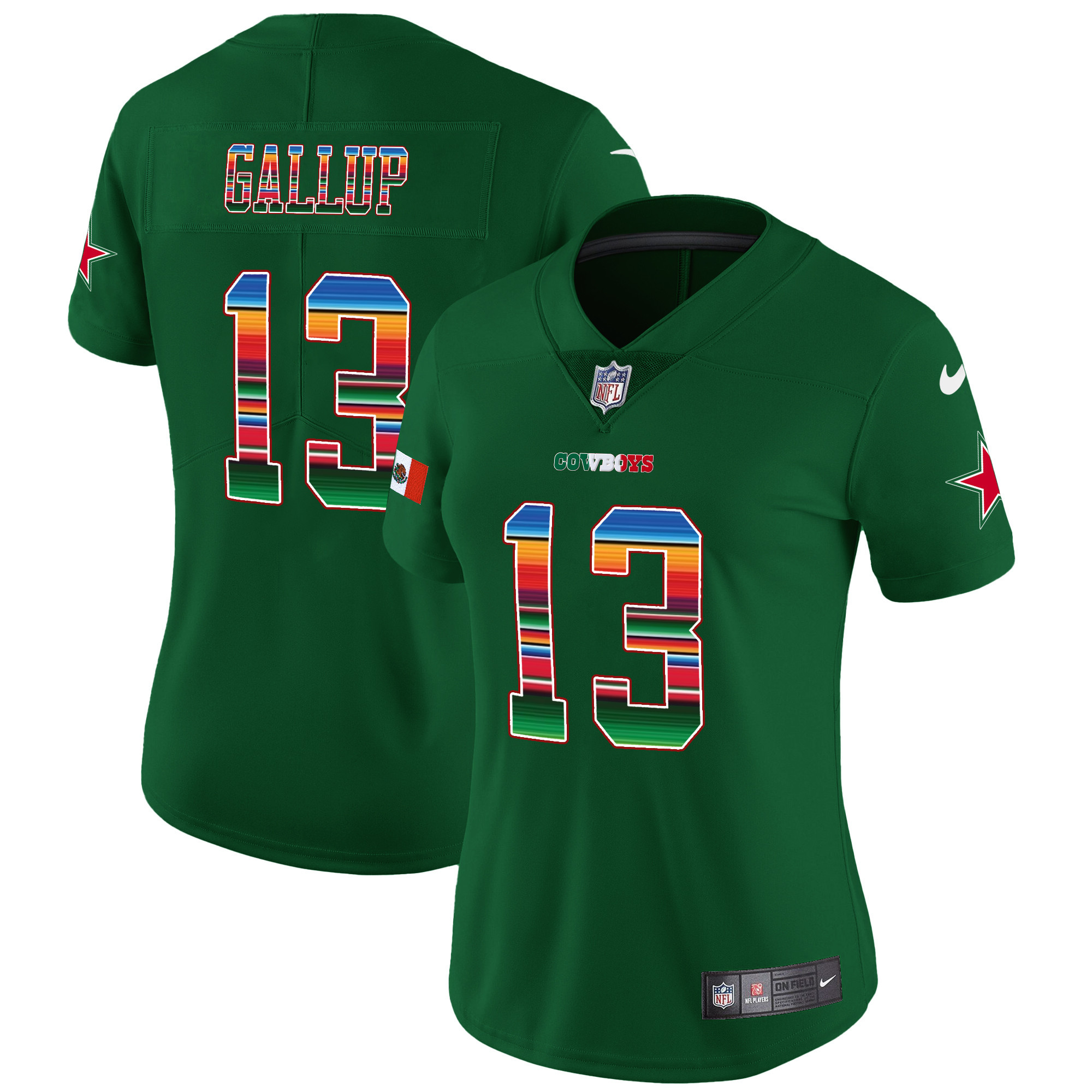 Michael Gallup Women's Dallas Cowboys Mexico Vapor Limited Green Jersey - All Stitched