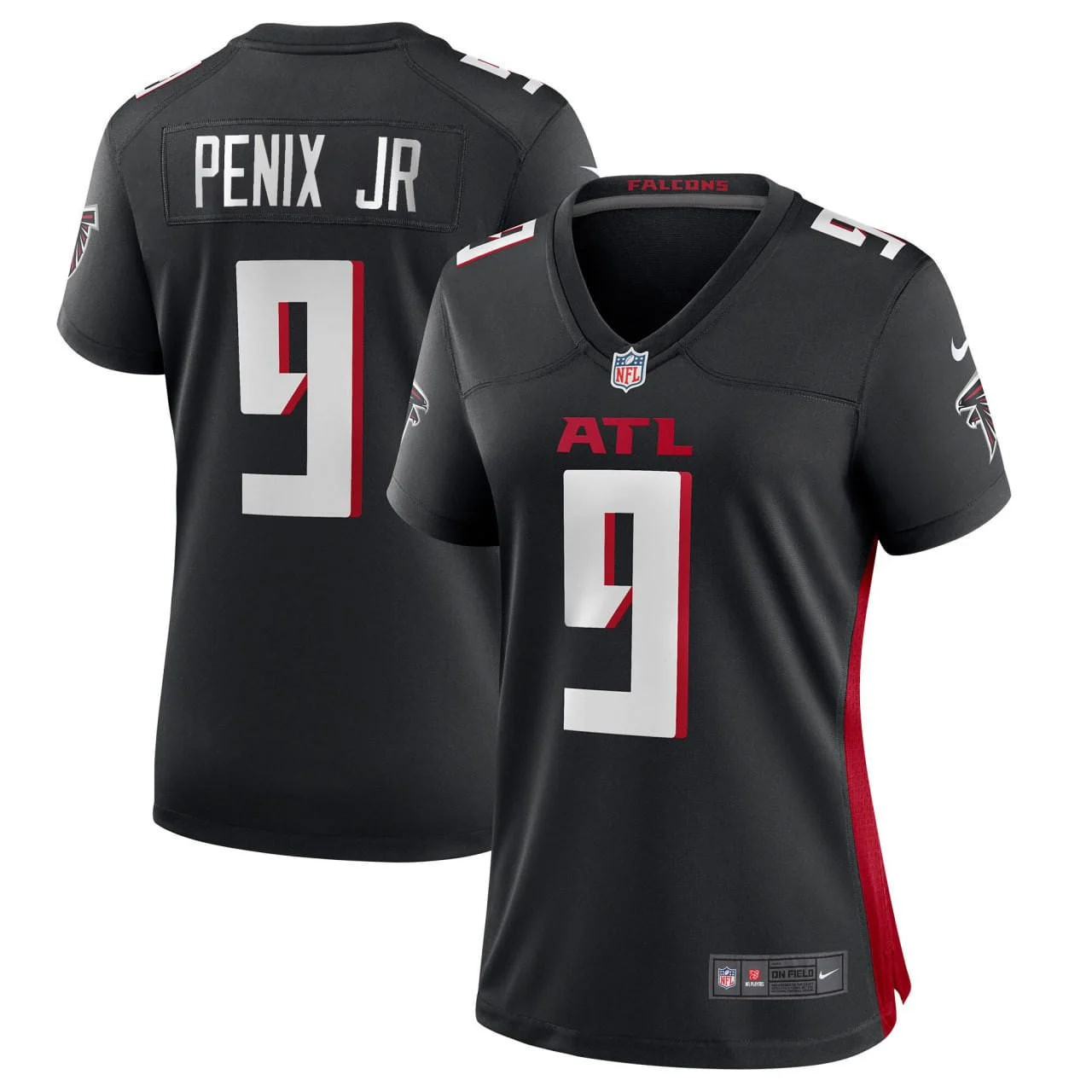 Michael Penix Jr. Atlanta Falcons Black Game Women Jersey - All Stitched
