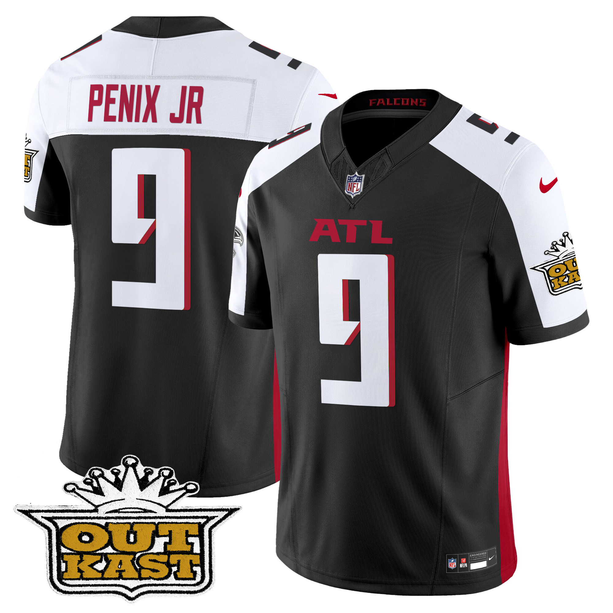 Michael Penix Jr. Men's Outkast x Atlanta Falcons 2024 Vapor Limited Black Alternate Jersey - All Stitched