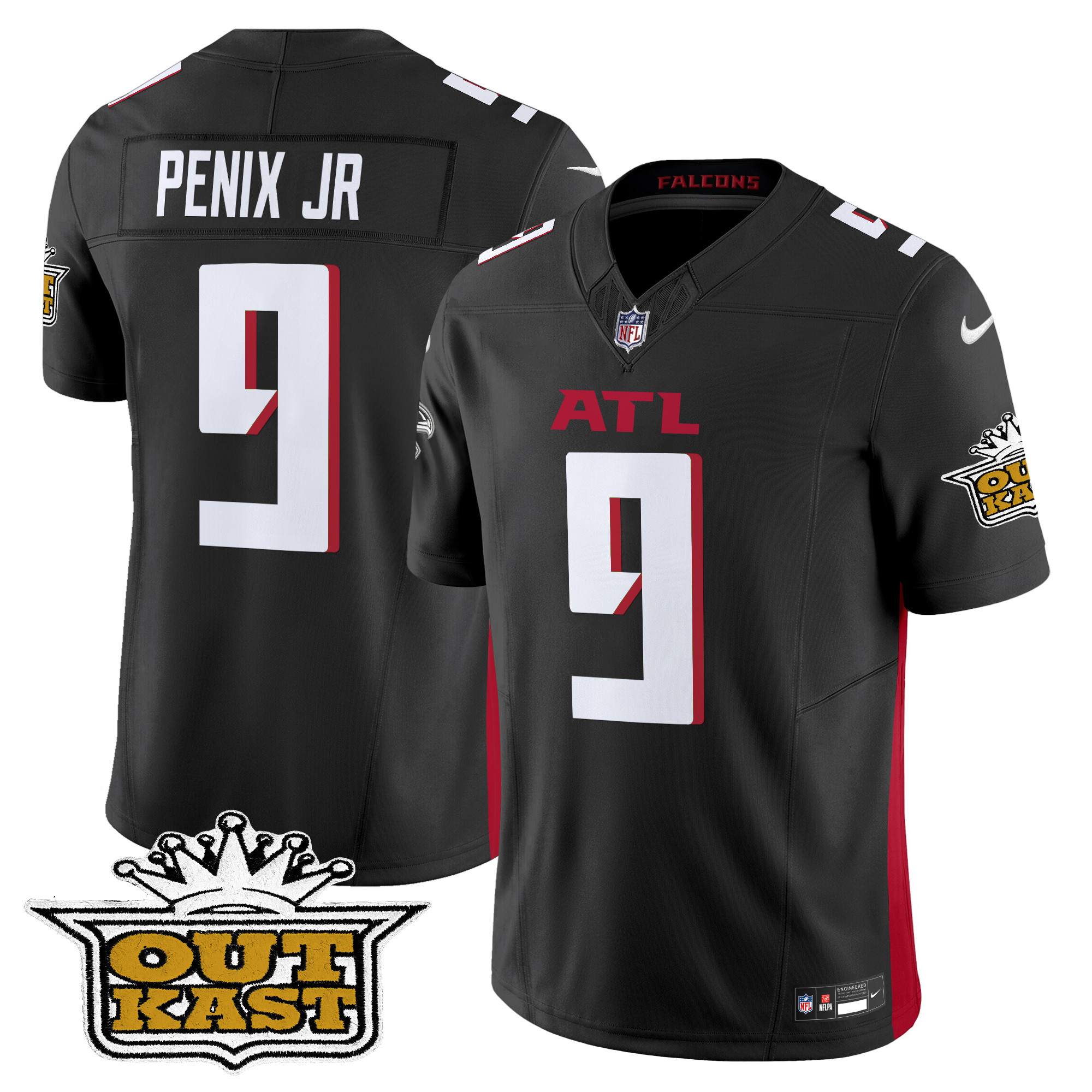 Michael Penix Jr. Men's Outkast x Atlanta Falcons 2024 Vapor Limited Black Jersey - All Stitched