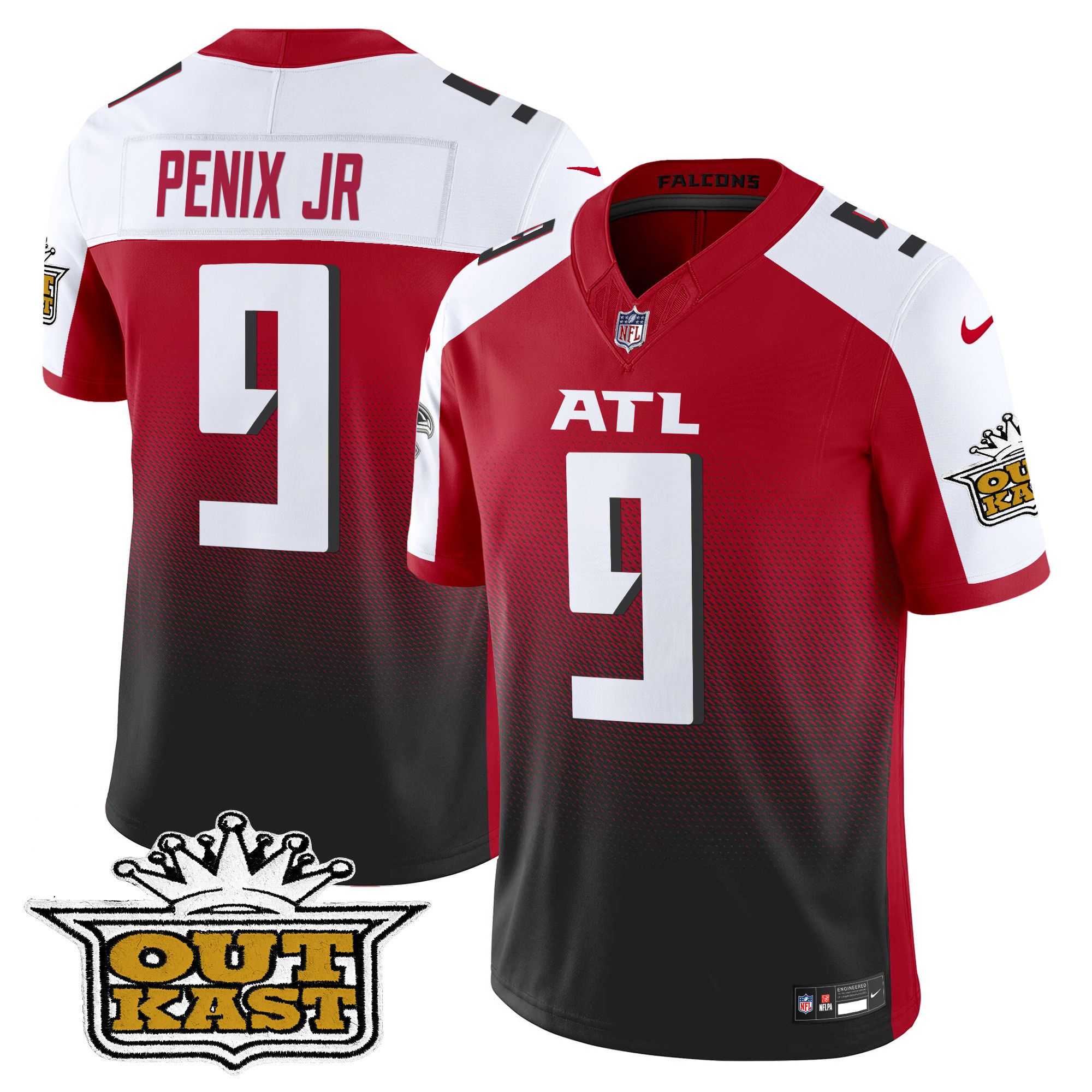 Michael Penix Jr. Men's Outkast x Atlanta Falcons 2024 Vapor Limited Red Alternate Jersey - All Stitched