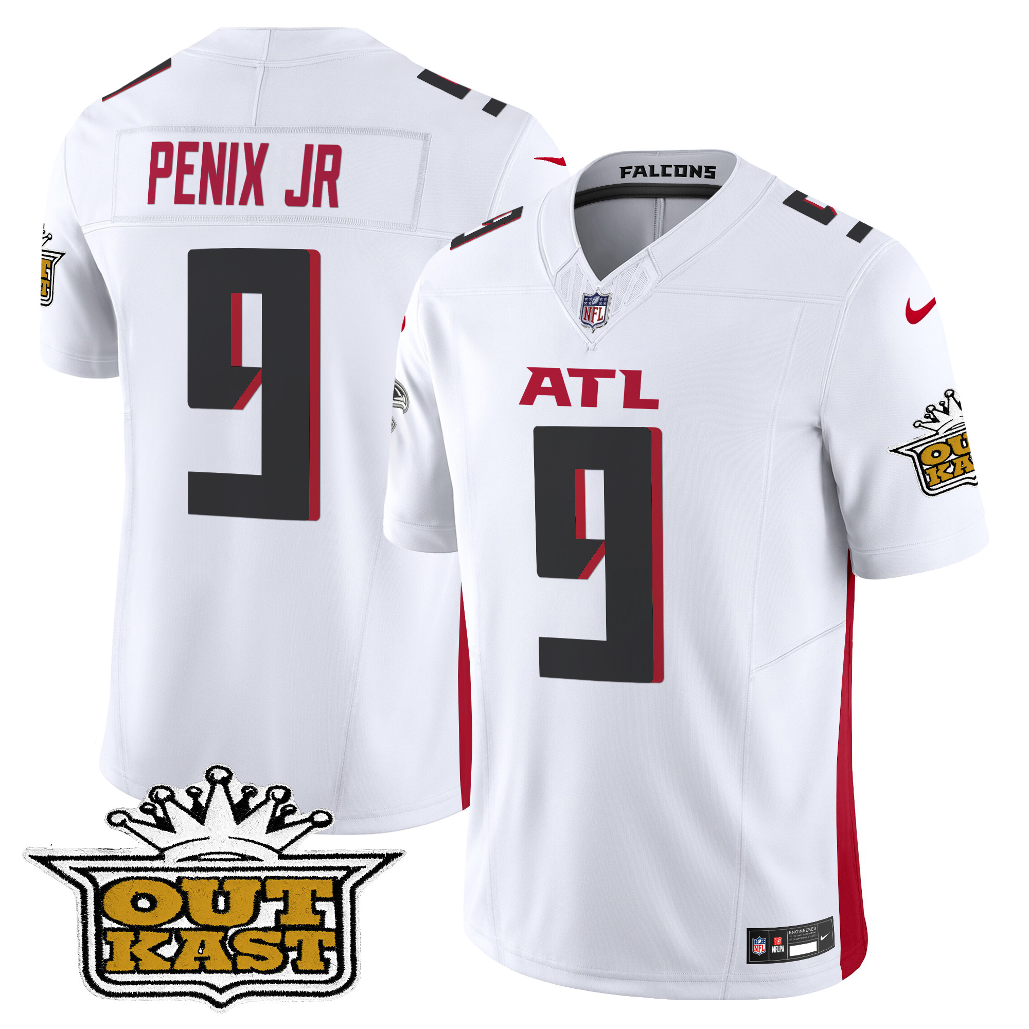 Michael Penix Jr. Men's Outkast x Atlanta Falcons 2024 Vapor Limited White Jersey - All Stitched