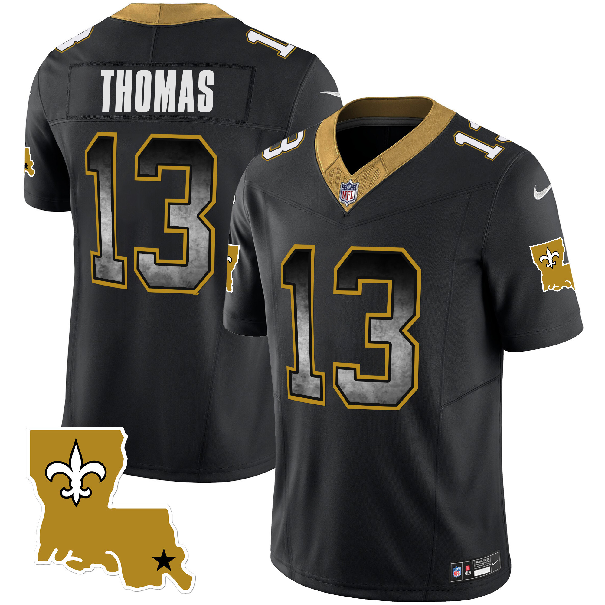 Michael Thomas Men's New Orleans Saints 1987 Legacy Arch Smoke Black Jersey - All Stitched
