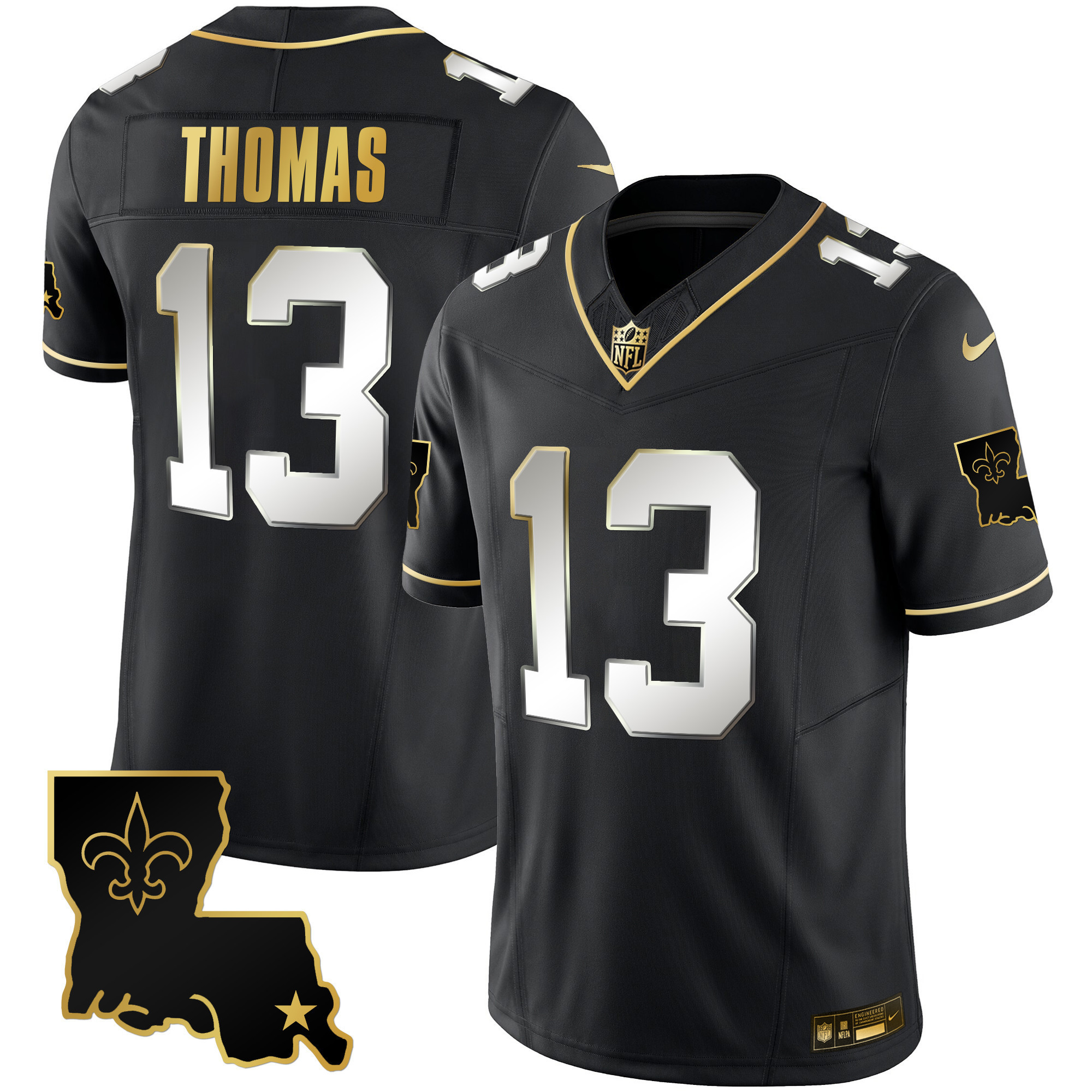 Michael Thomas Men's New Orleans Saints 1987 Legacy Gold Vapor Black Limited Jersey - All Stitched
