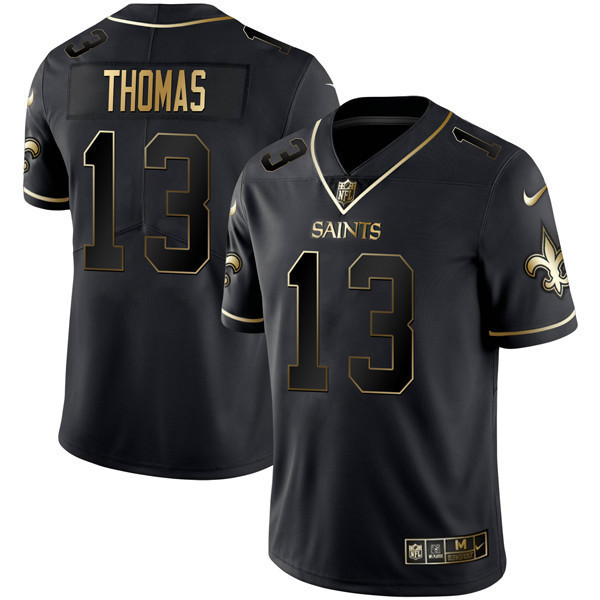 Michael Thomas Men's New Orleans Saints Black Gold Limited Jersey - All Stitched