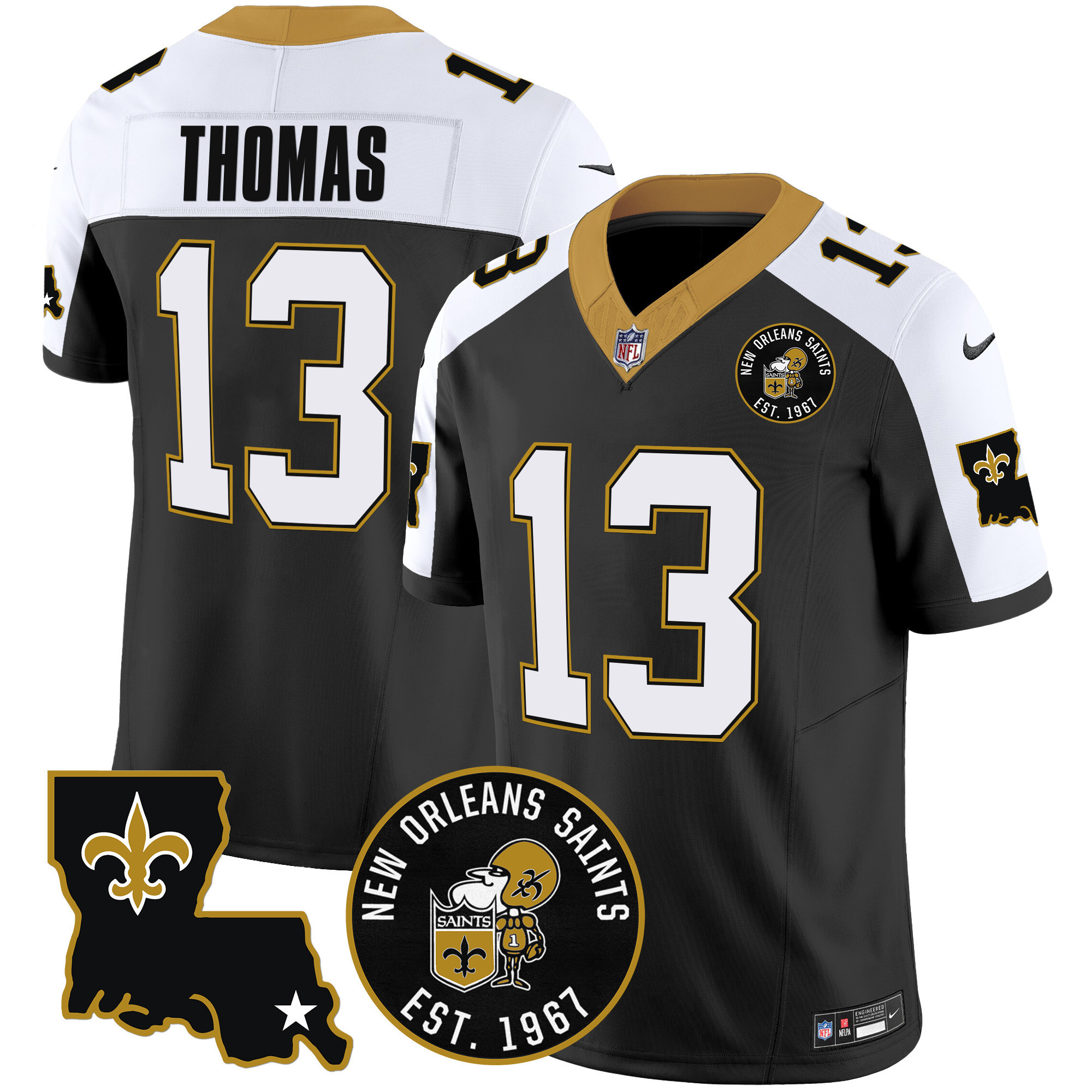 Michael Thomas Men's New Orleans Saints EST. 1967 Patch Vapor Alternate Jersey - All Stitched