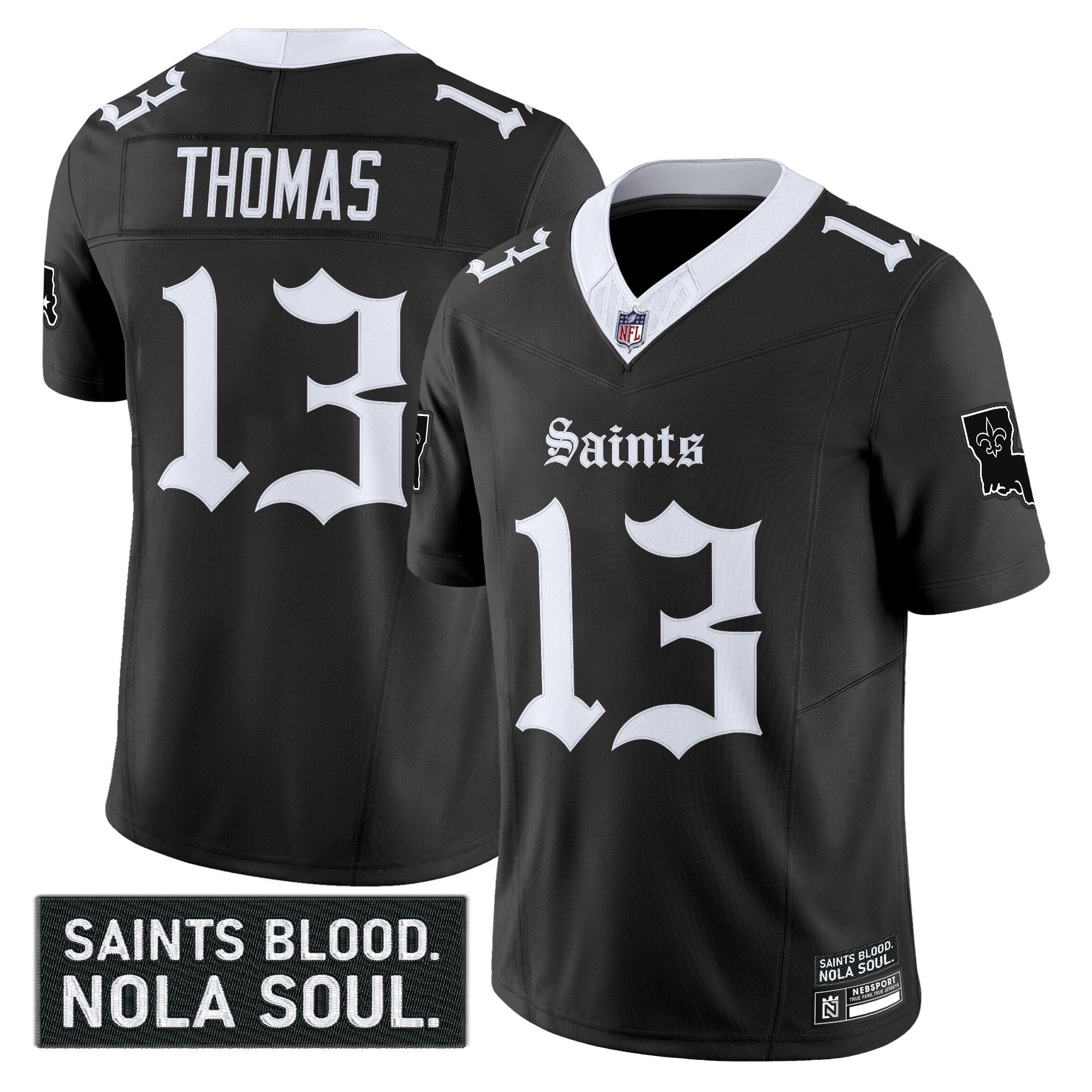 Michael Thomas Men's New Orleans Saints 'Gothic Vieux CarrÃƒÂ© Edition' Vapor Black Jersey - All Stitched