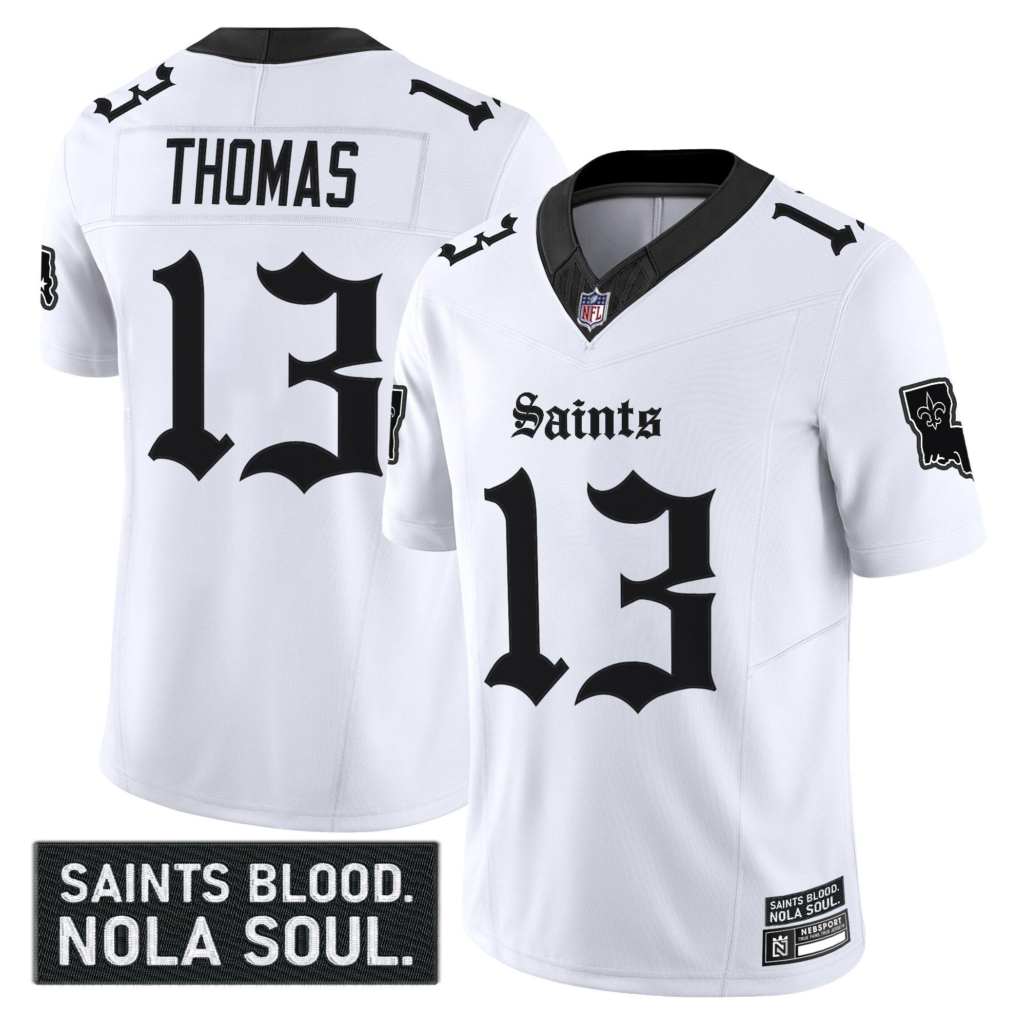 Michael Thomas Men's New Orleans Saints 'Gothic Vieux CarrÃƒÆ’Ã‚Â© Edition' Vapor White Jersey - All Stitched