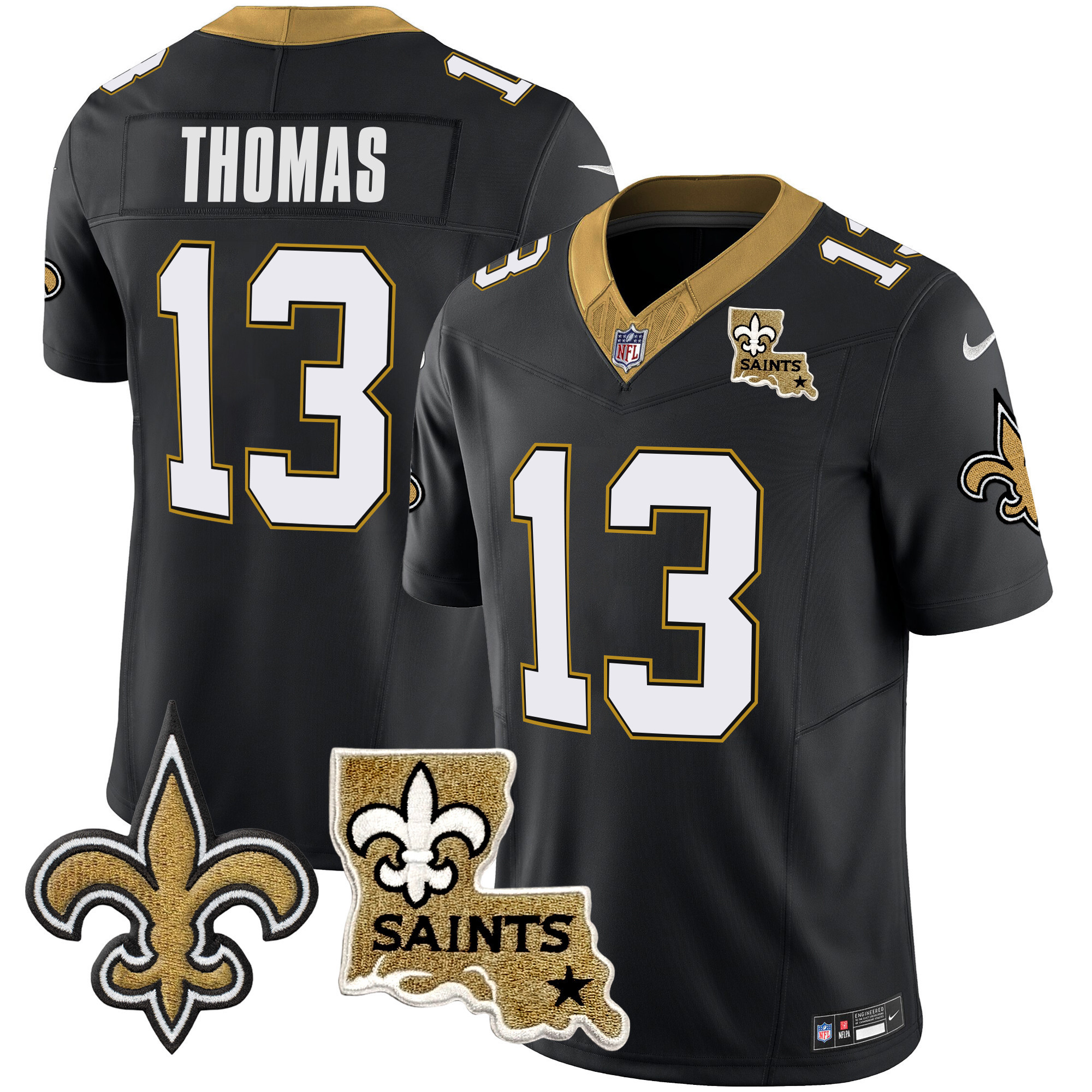 Michael Thomas Men's New Orleans Saints Vapor Limited Black Jersey - All Stitched
