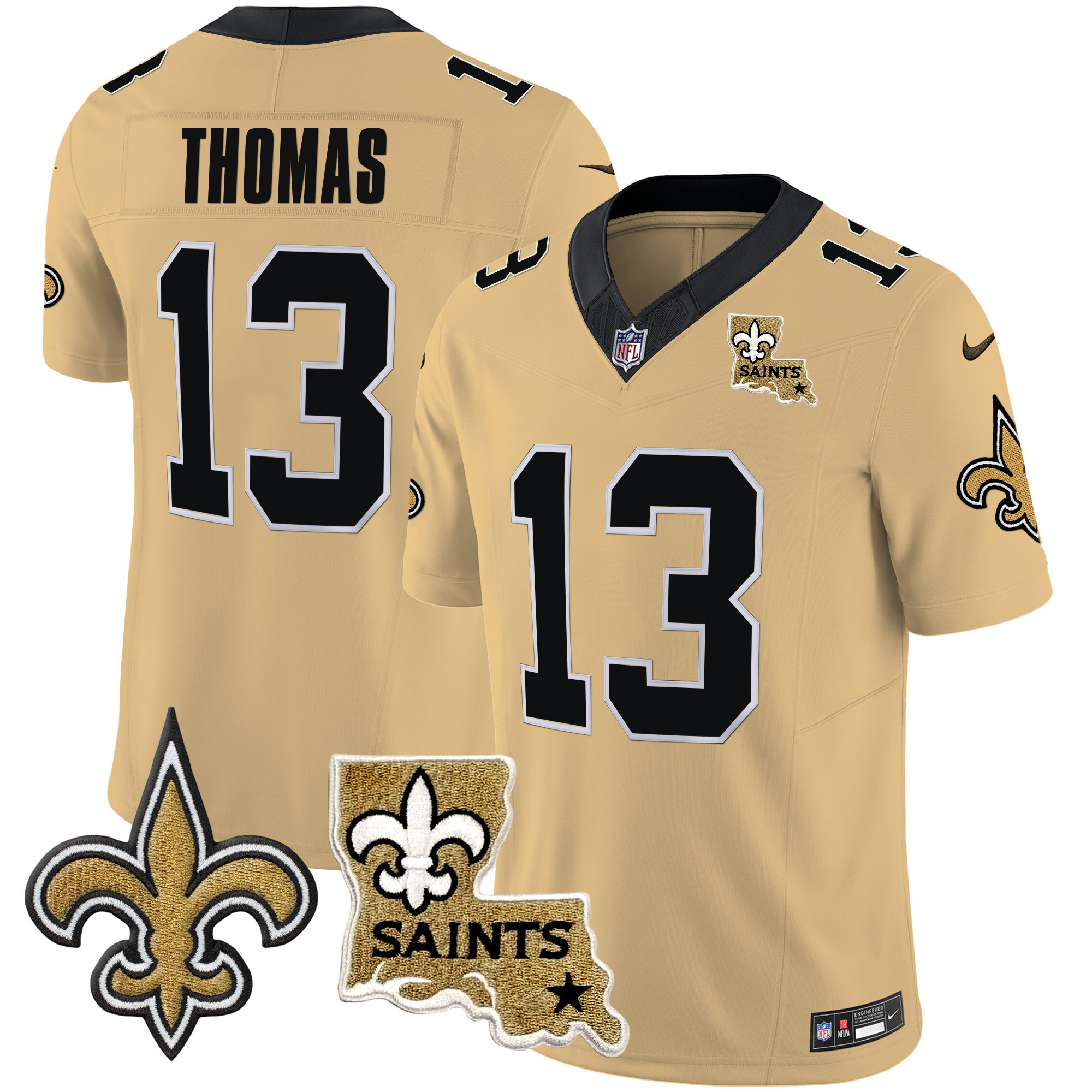 Michael Thomas Men's New Orleans Saints Vapor Limited Gold Jersey - All Stitched