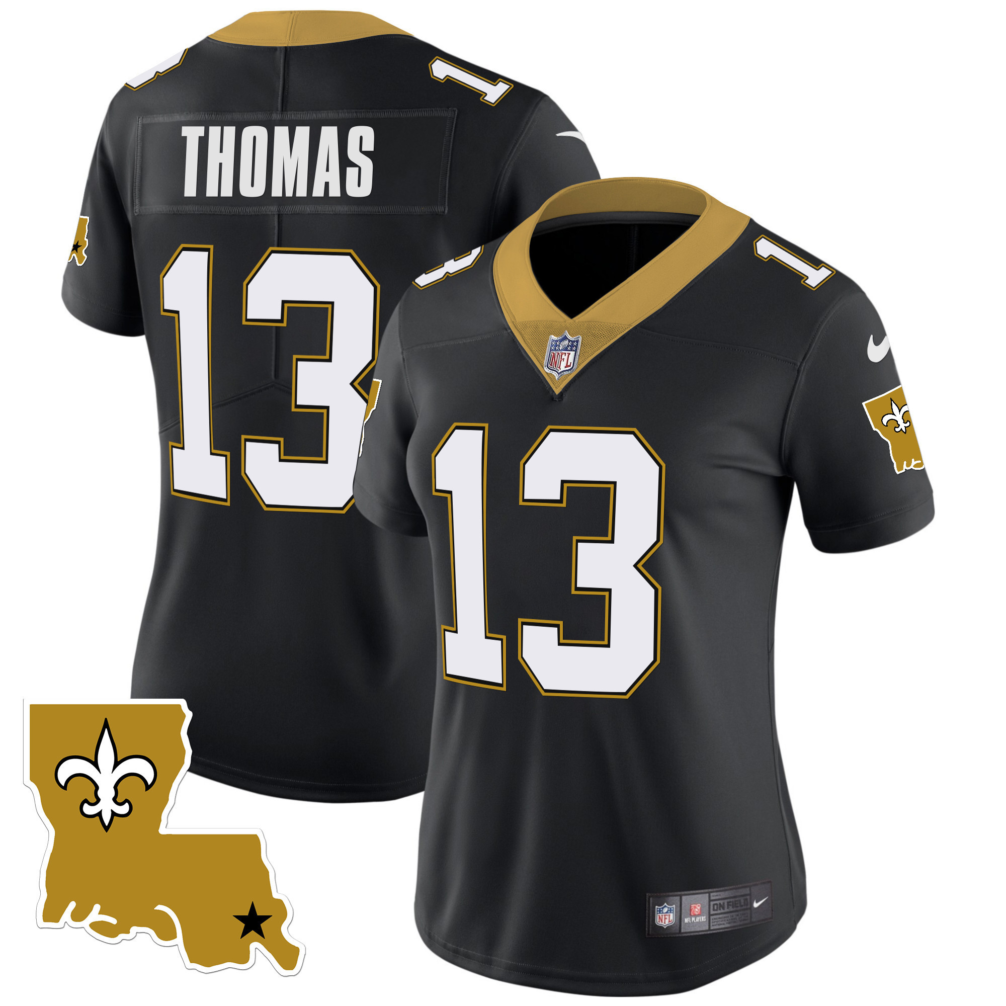 Michael Thomas Women's New Orleans Saints 1987 Legacy Vapor Black Jersey - All Stitched