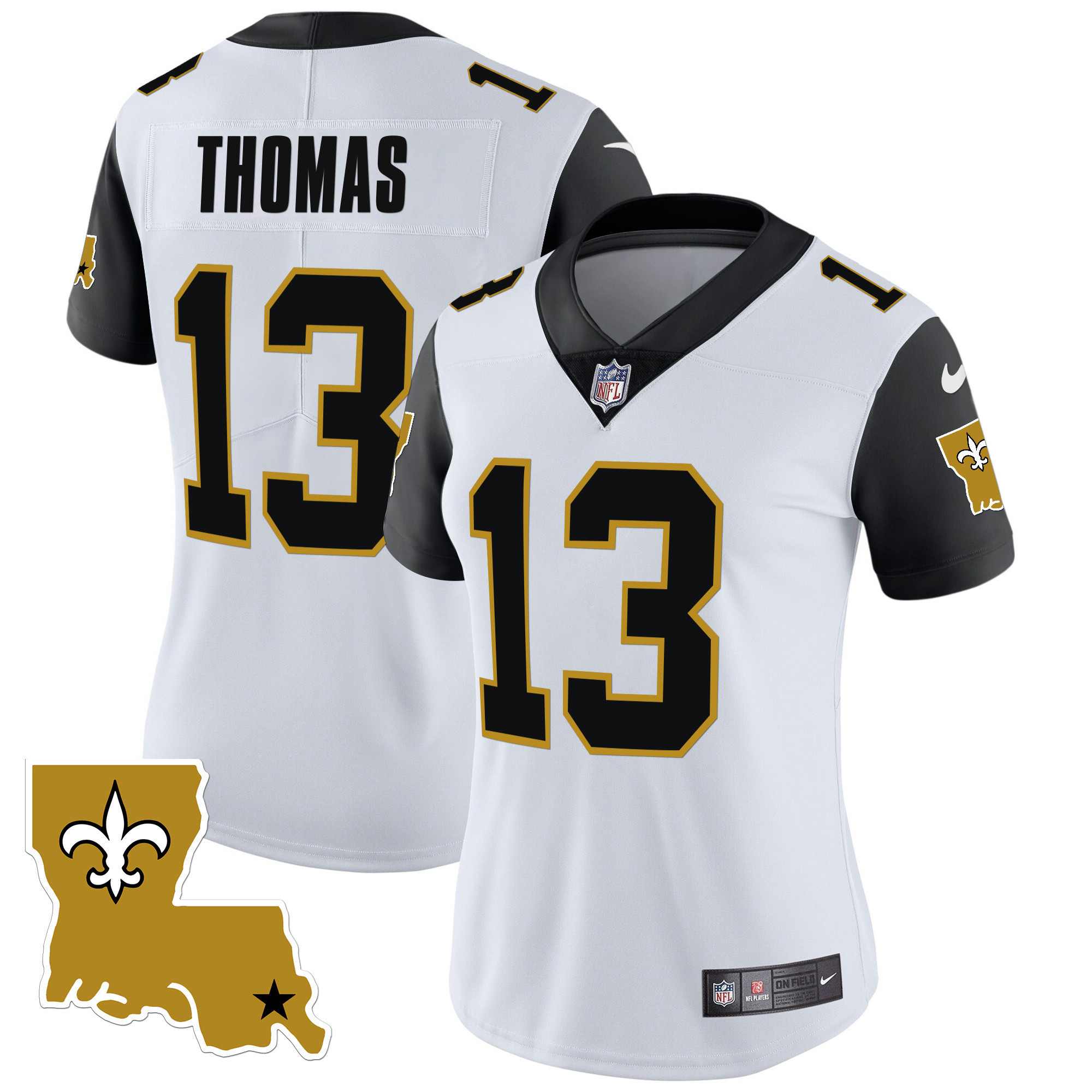 Michael Thomas Women's New Orleans Saints 1987 Legacy Vapor Black Sleeves Jersey - All Stitched
