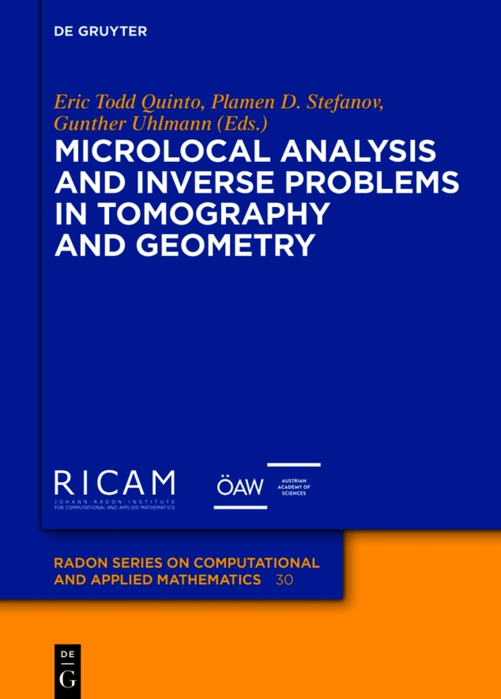 Microlocal Analysis and Inverse Problems in Tomography and Geometry 1st Edition â€“ PDF/EPUB Version Downloadable