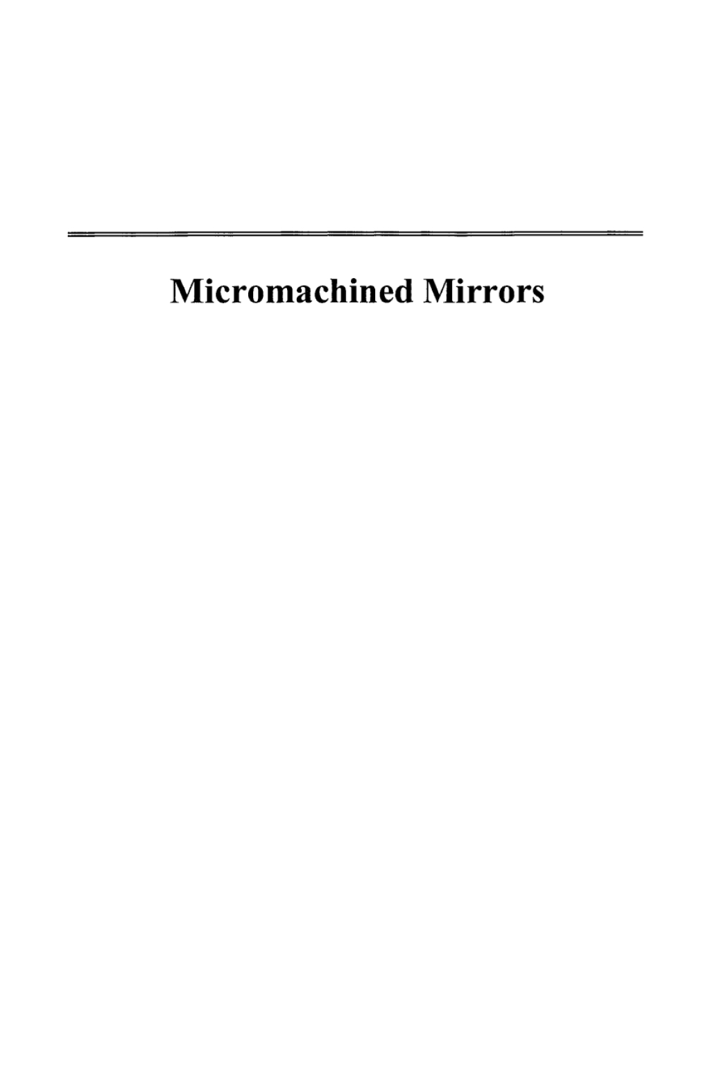 Micromachined Mirrors  â€“ PDF/EPUB Version Downloadable