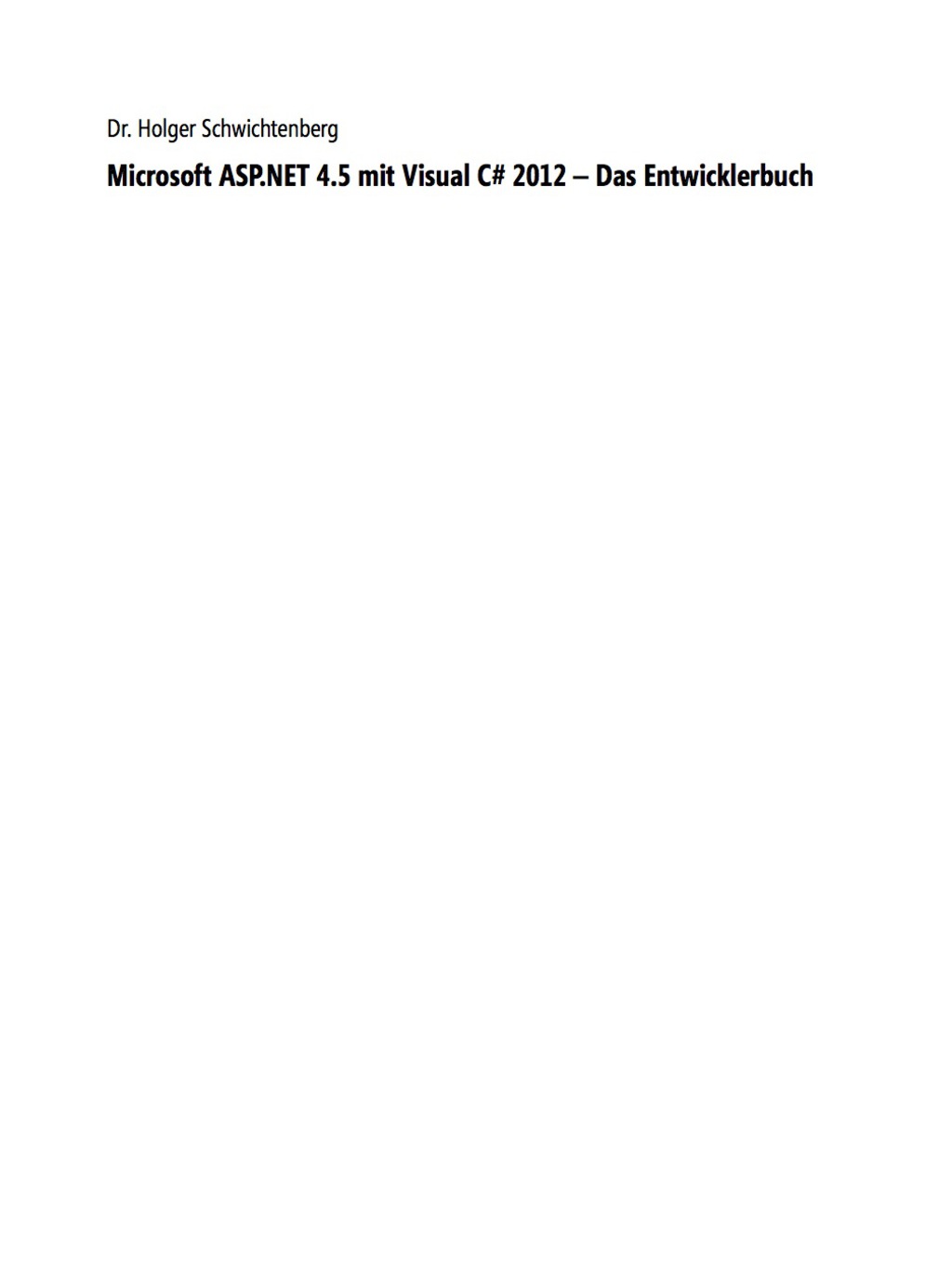 Microsoft ASP.NET 4.5 mit Visual C# 2012 - Das Entwicklerbuch 1st Edition â€“ PDF/EPUB Version Downloadable