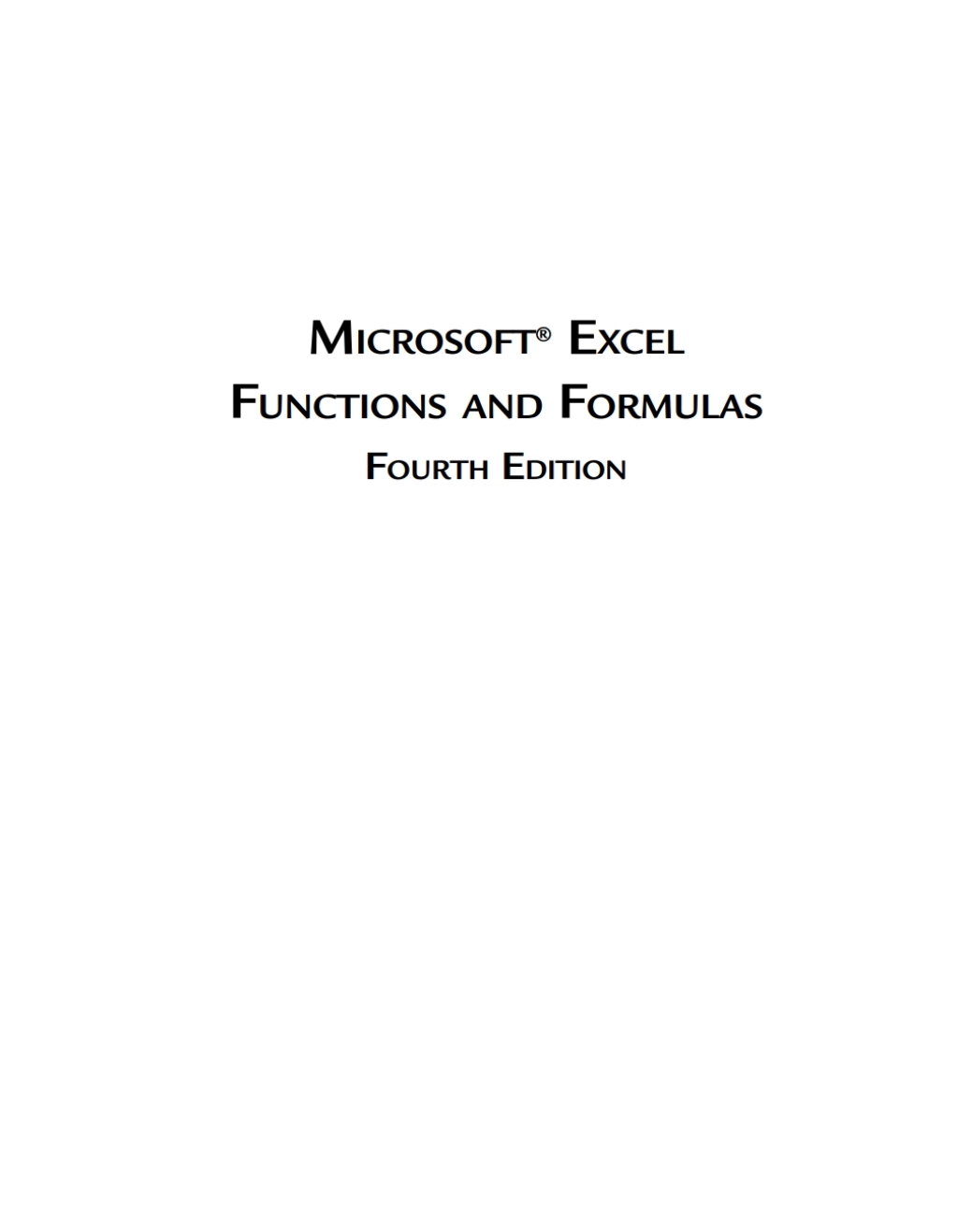 Microsoft Excel Functions and Formulas 4th Edition â€“ PDF/EPUB Version Downloadable