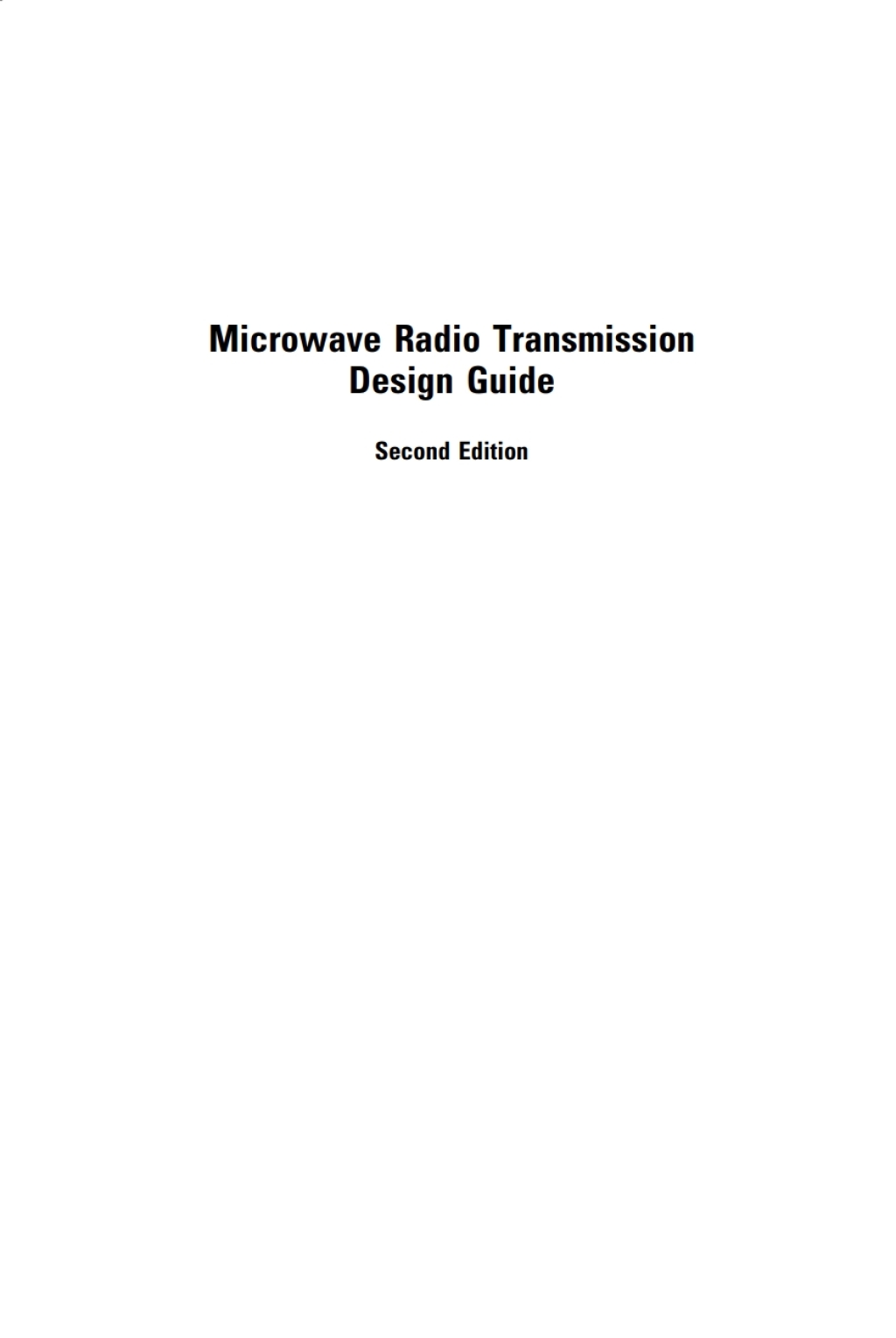 Microwave Radio Transmission Design Guide 2nd Edition â€“ PDF/EPUB Version Downloadable