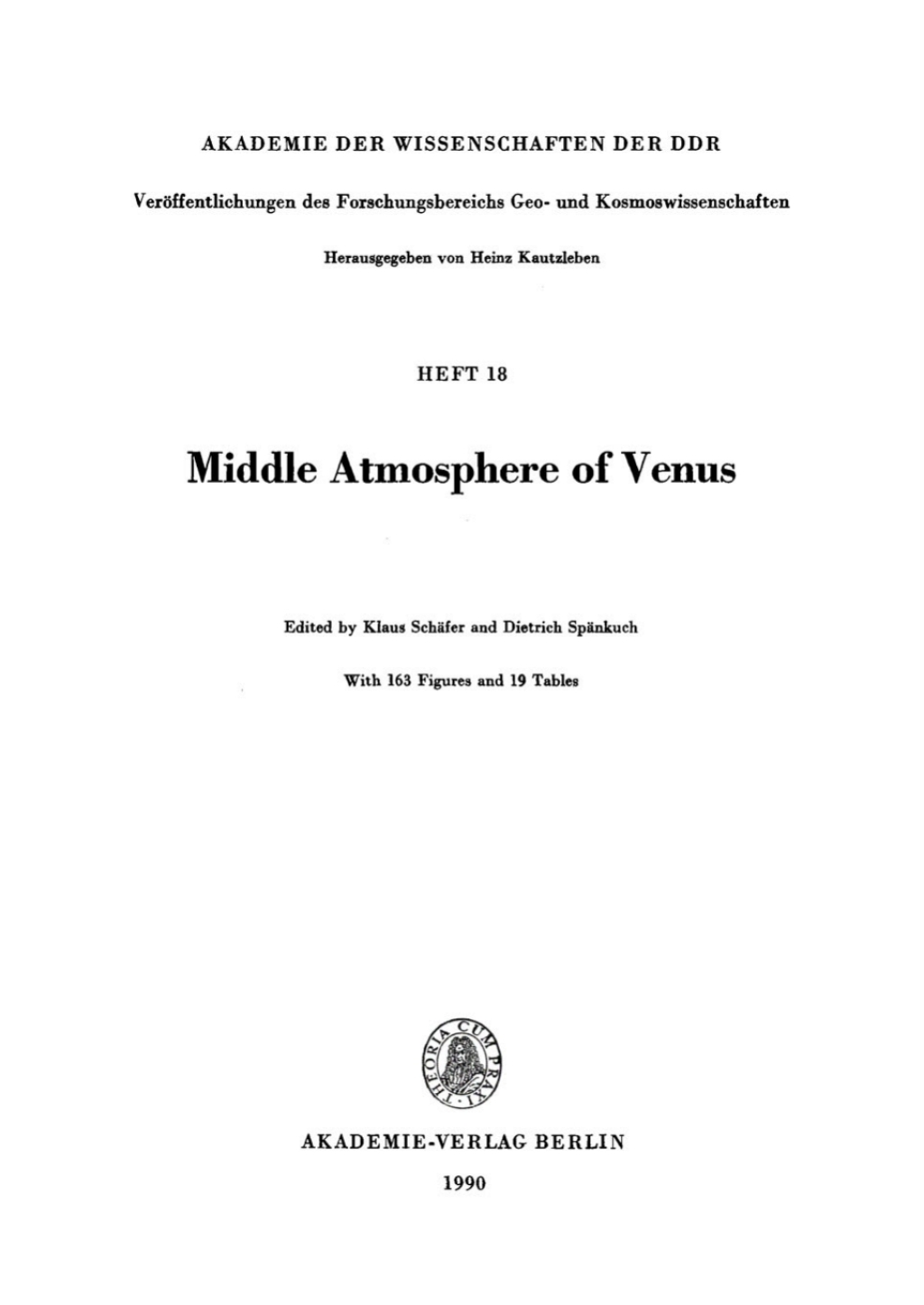 Middle Atmosphere of Venus 1st Edition â€“ PDF/EPUB Version Downloadable