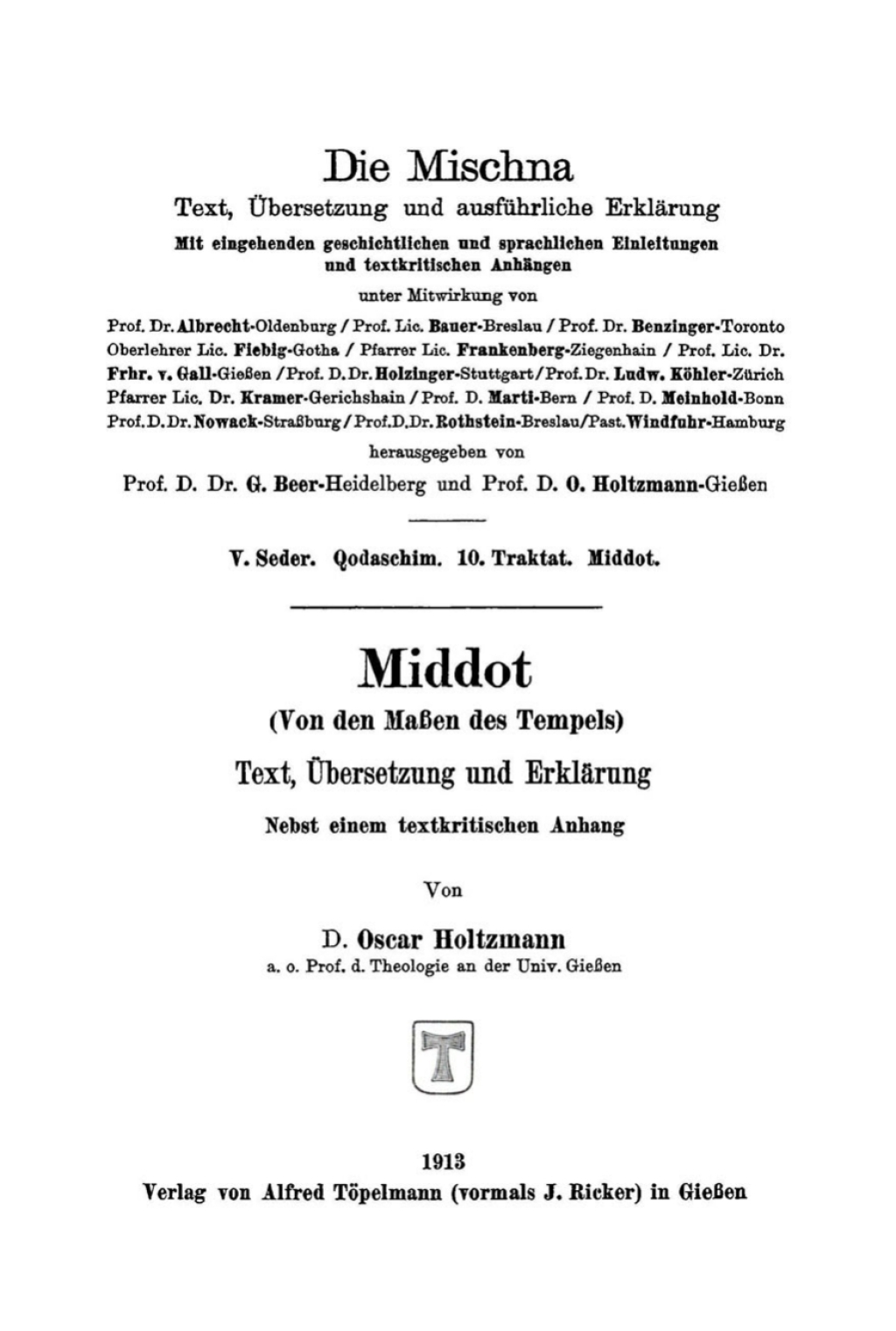 Middot Text, Ãœbersetzung und ErklÃ¤rung nebst einem textkritischen Anhang 1st Edition â€“ PDF/EPUB Version Downloadable