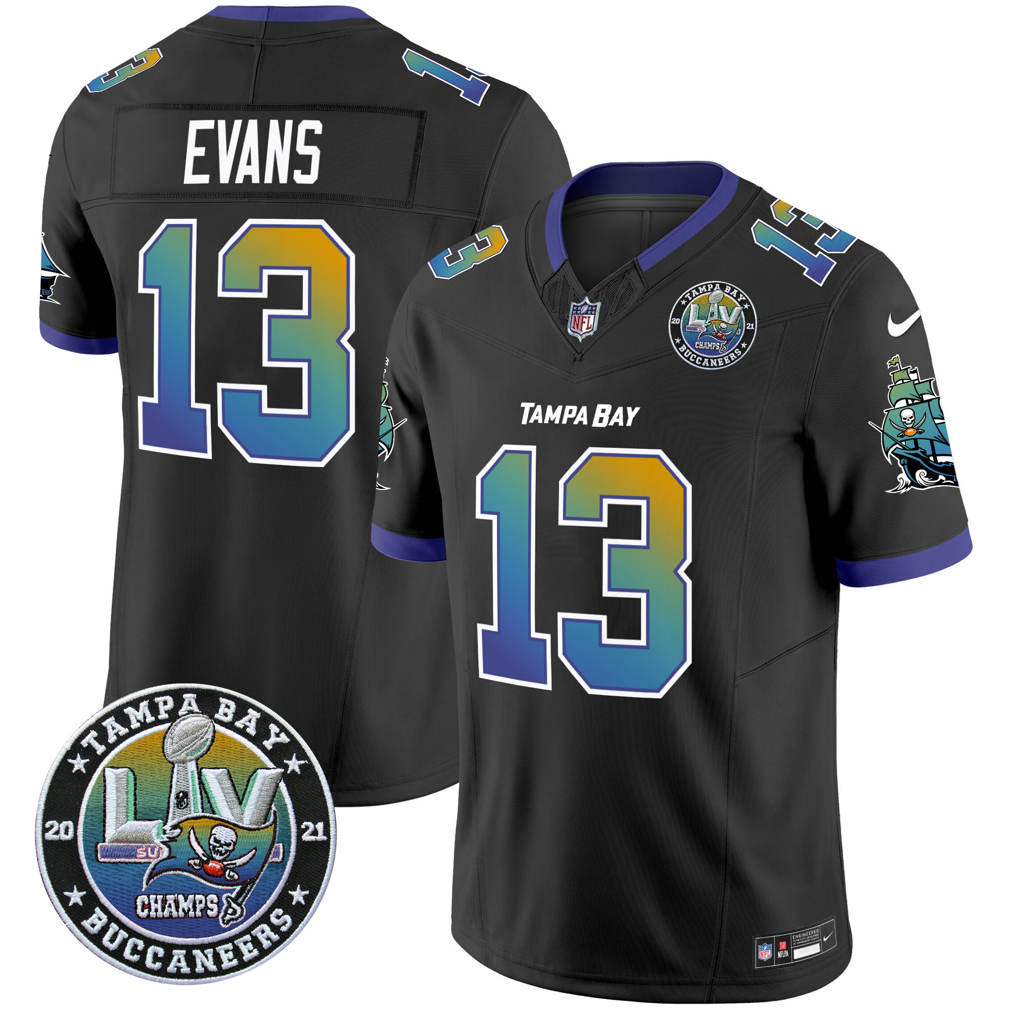 Mike Evans Men's Tampa Bay Buccaneers "Tampa City" Super Bowl LIV Patch Vapor Limited Black Jersey - All Stitched