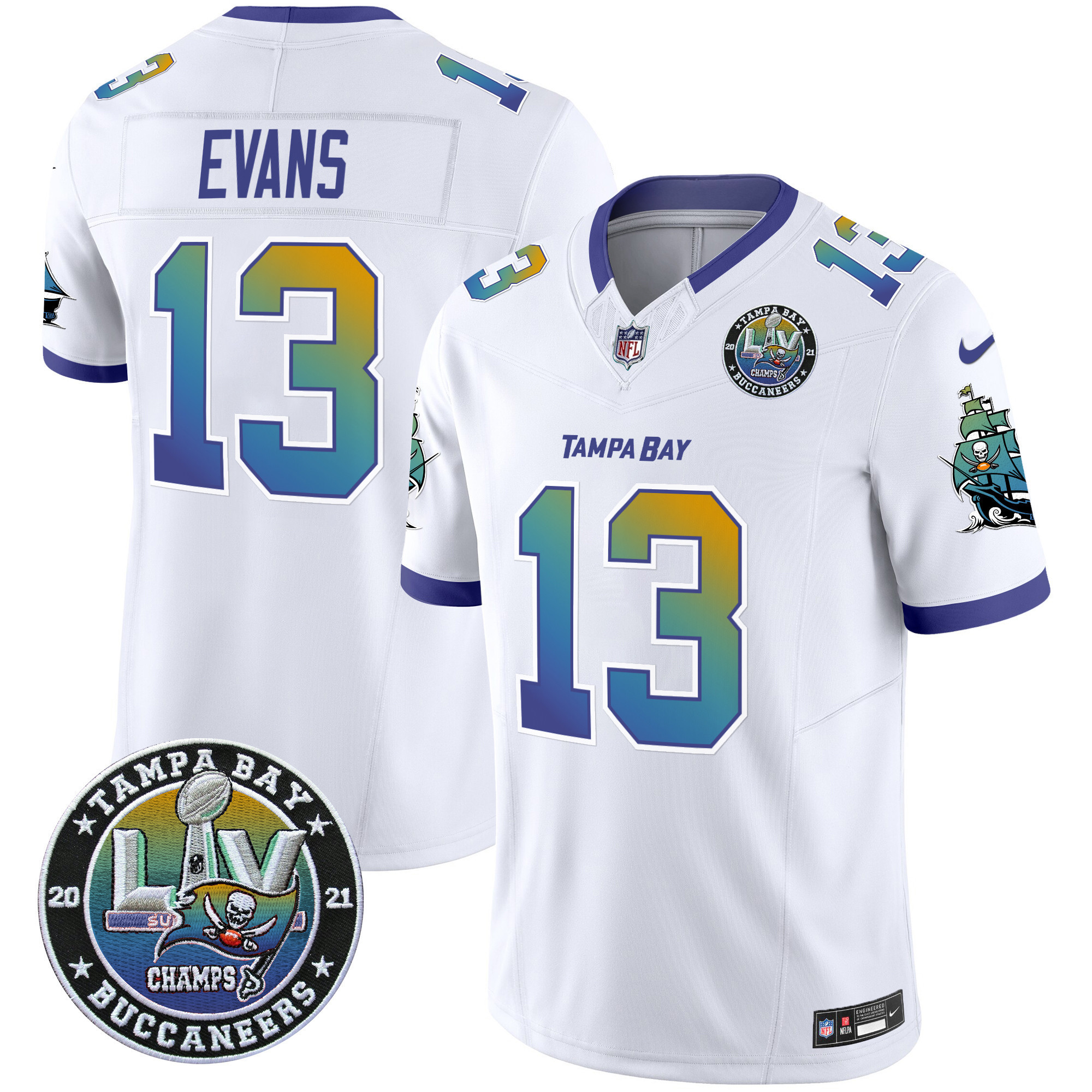 Mike Evans Men's Tampa Bay Buccaneers "Tampa City" Super Bowl LIV Patch Vapor Limited White Jersey - All Stitched