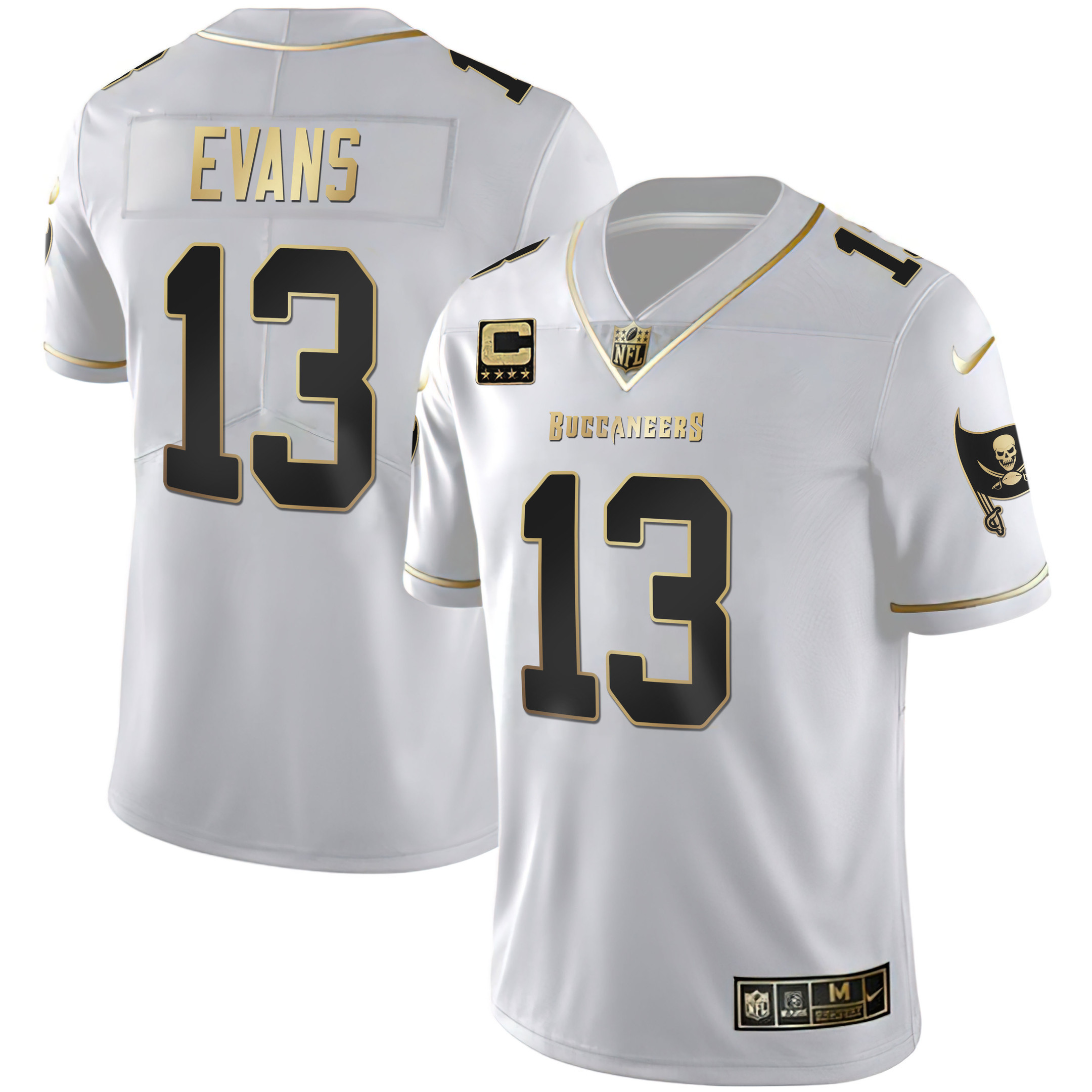 Mike Evans Men's Tampa Bay Buccaneers White Gold & Black Gold White Gold Jersey - All Stitched