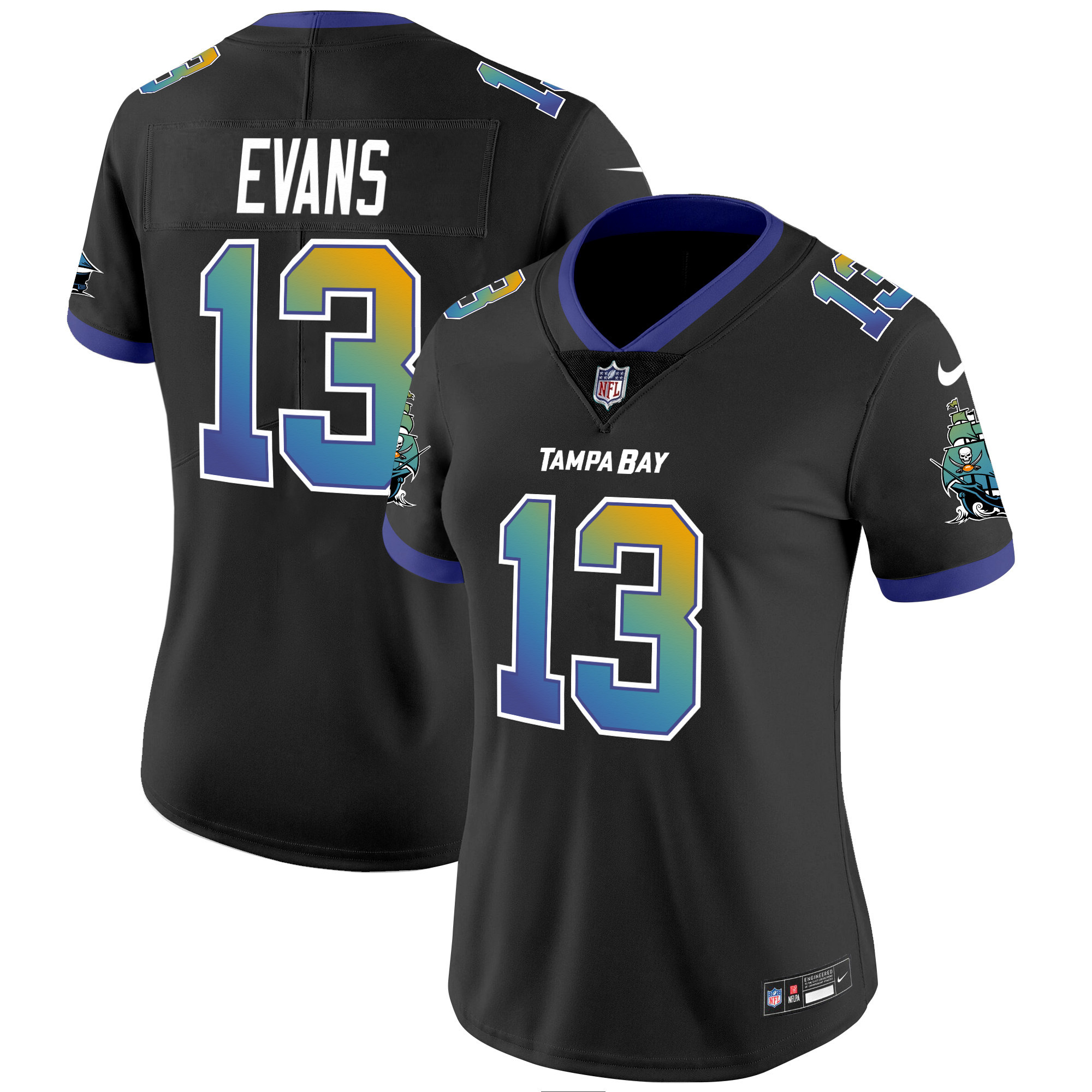Mike Evans Women's Tampa Bay Buccaneers "Tampa City" Vapor Limited Black Jersey - All Stitched