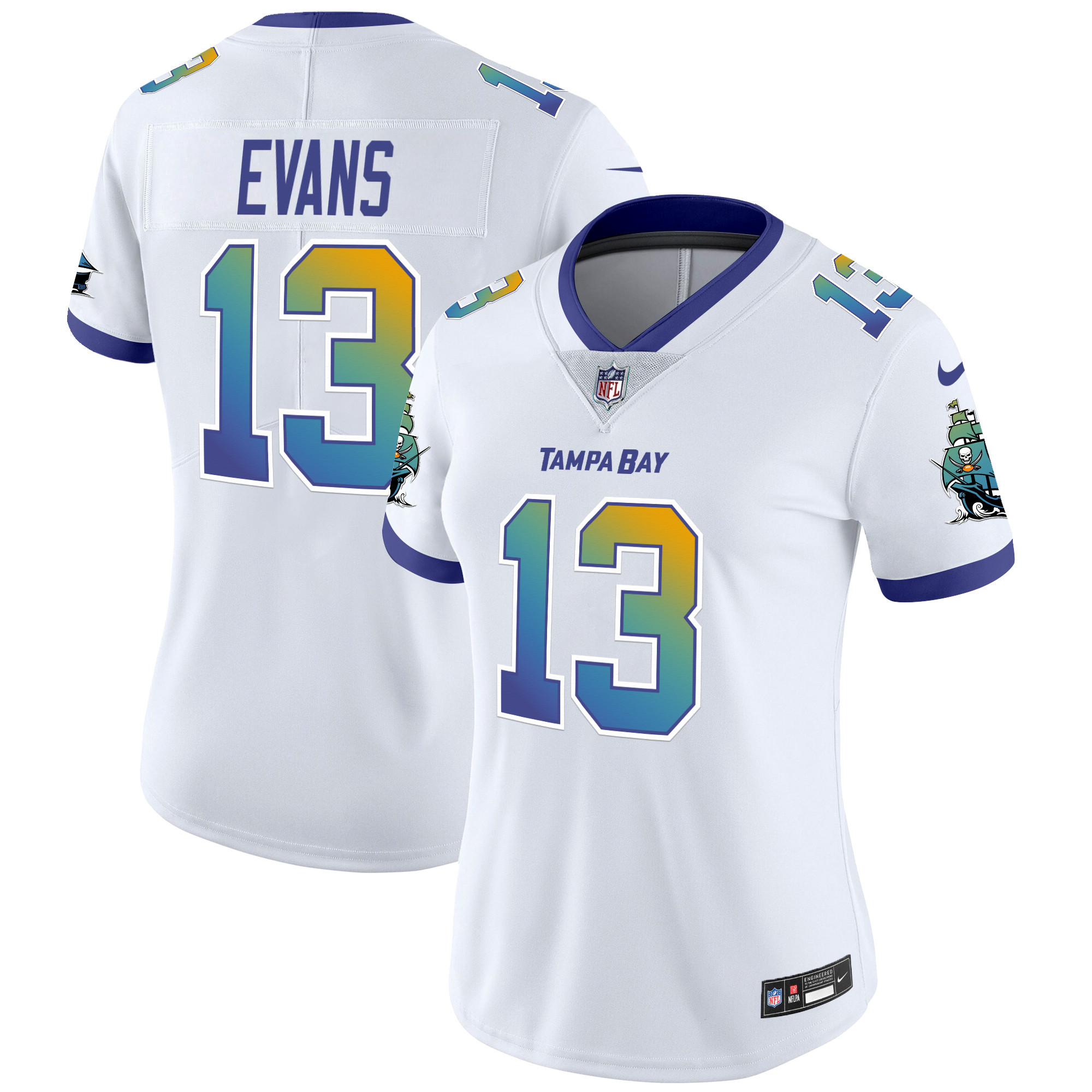 Mike Evans Women's Tampa Bay Buccaneers "Tampa City" Vapor Limited White Jersey - All Stitched
