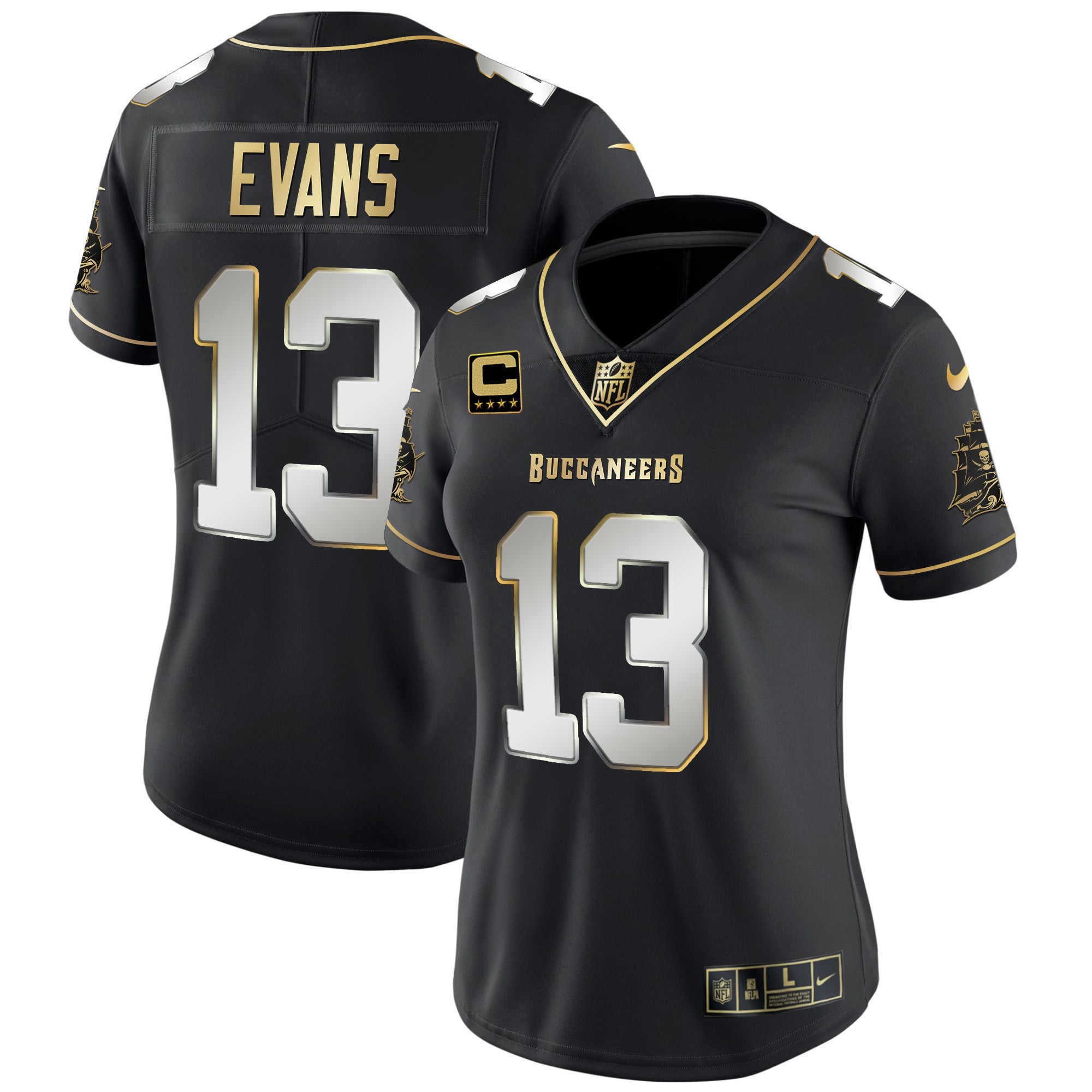 Mike Evans Women's Tampa Bay Buccaneers Vapor Gold Black Limited Jersey - All Stitched