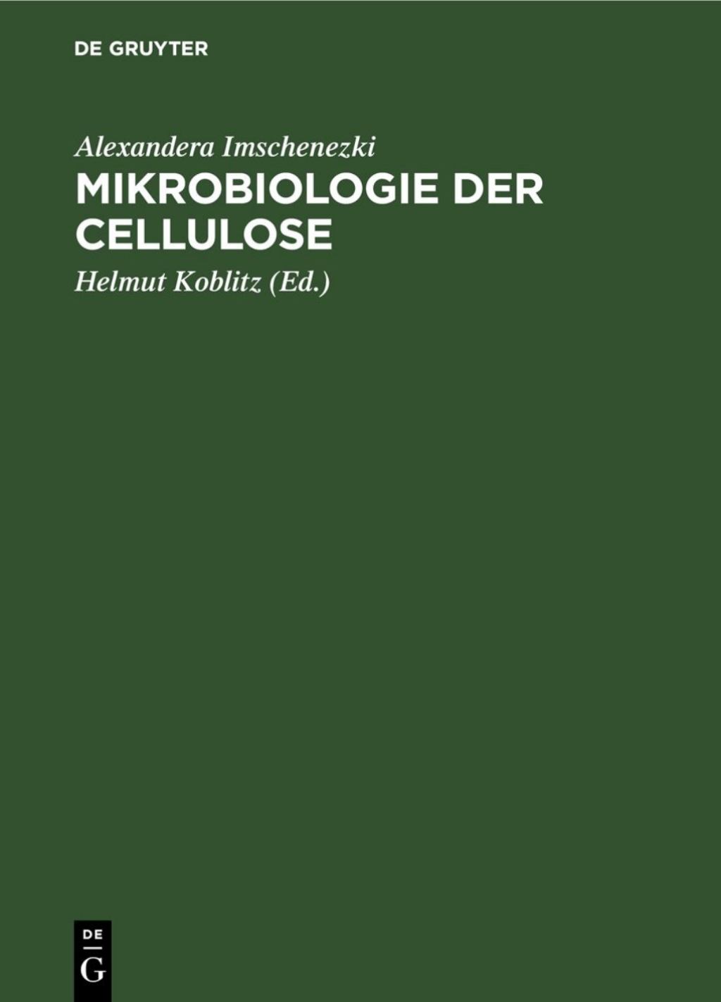 Mikrobiologie der Cellulose 1st Edition â€“ PDF/EPUB Version Downloadable